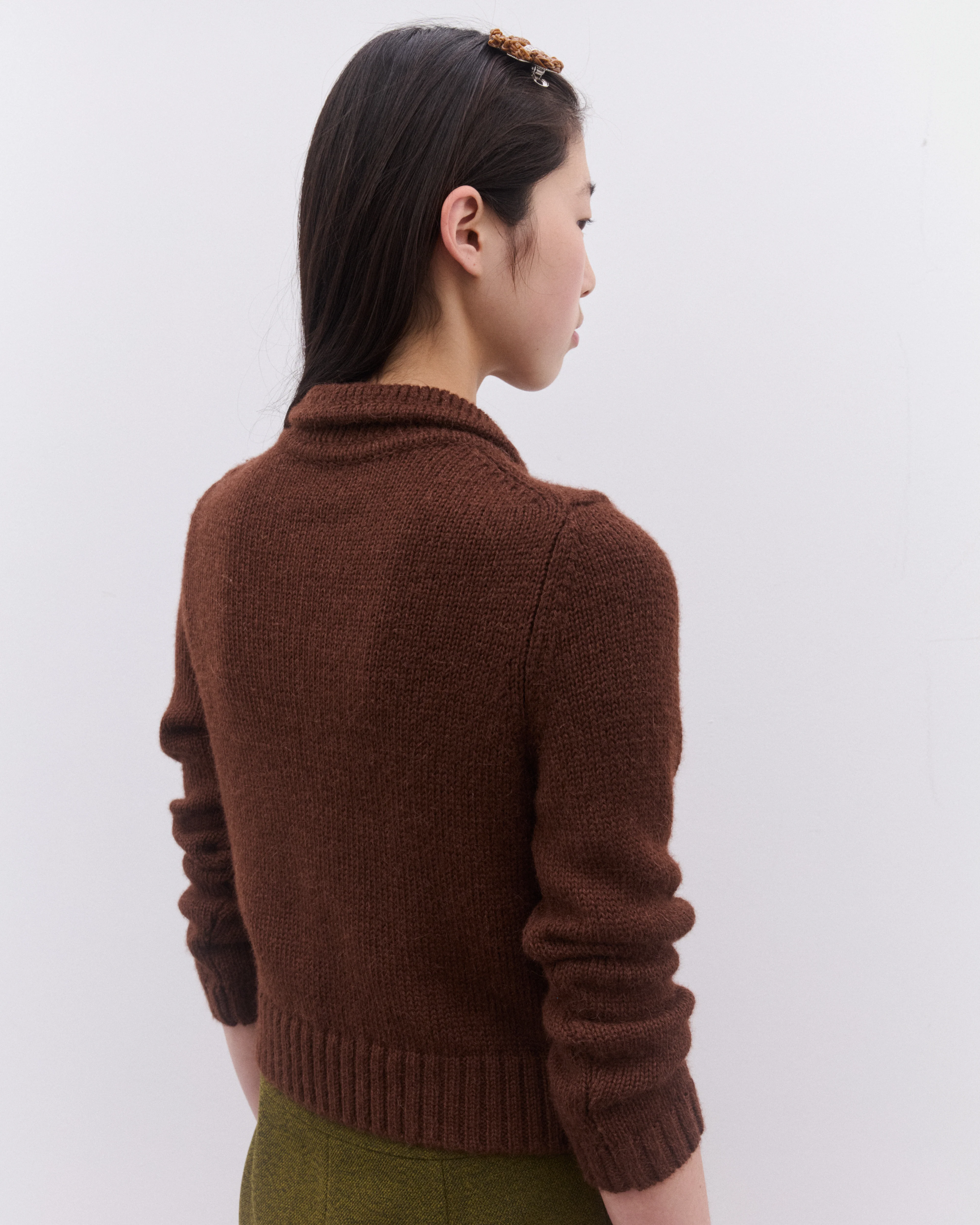 SHUSHU/TONG - Women’s Embroidered Floral Cardigan - (Brown) - Image 4