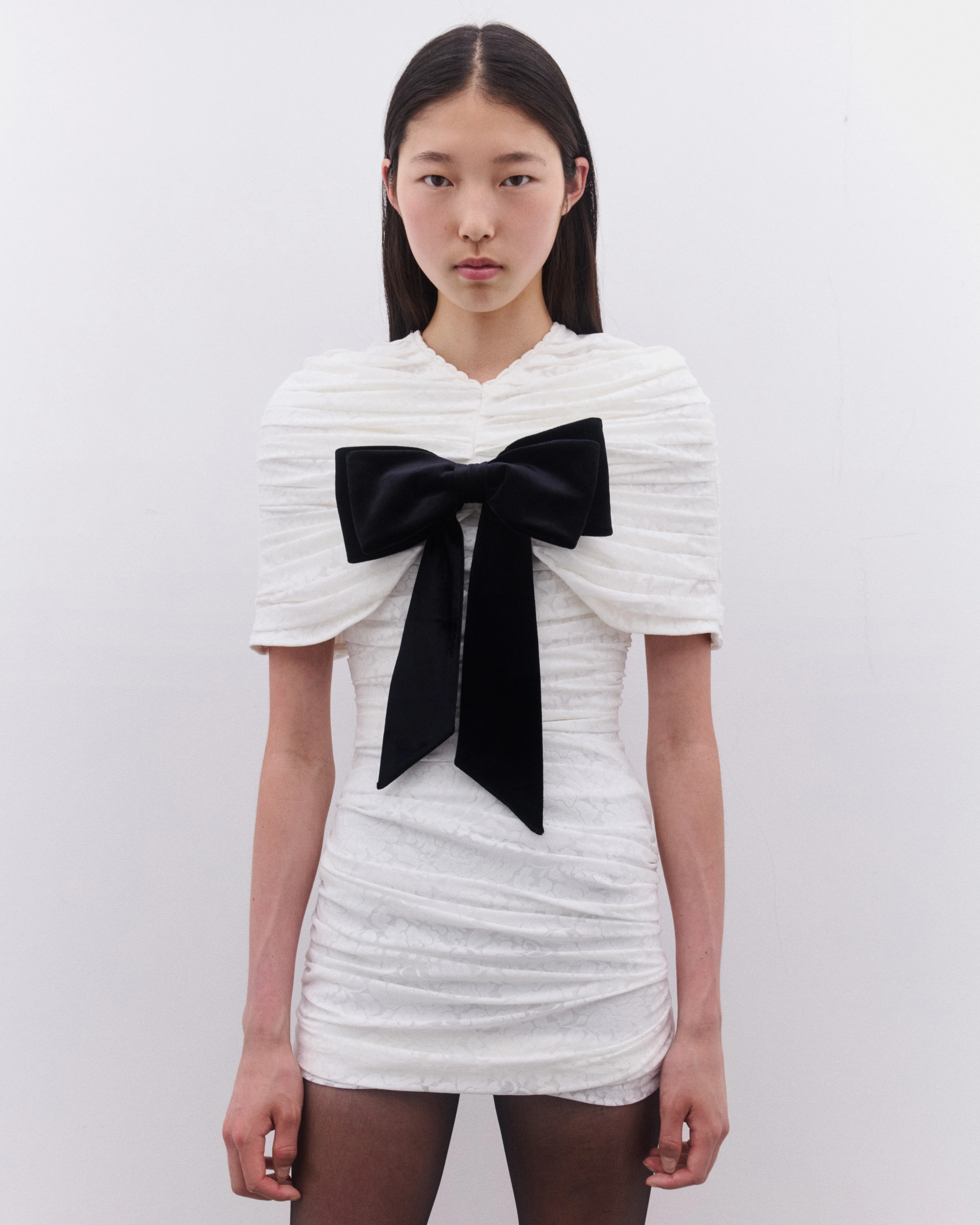 SHUSHU/TONG - Women’s Overlay Two Piece Dress  - (White) - Image 3