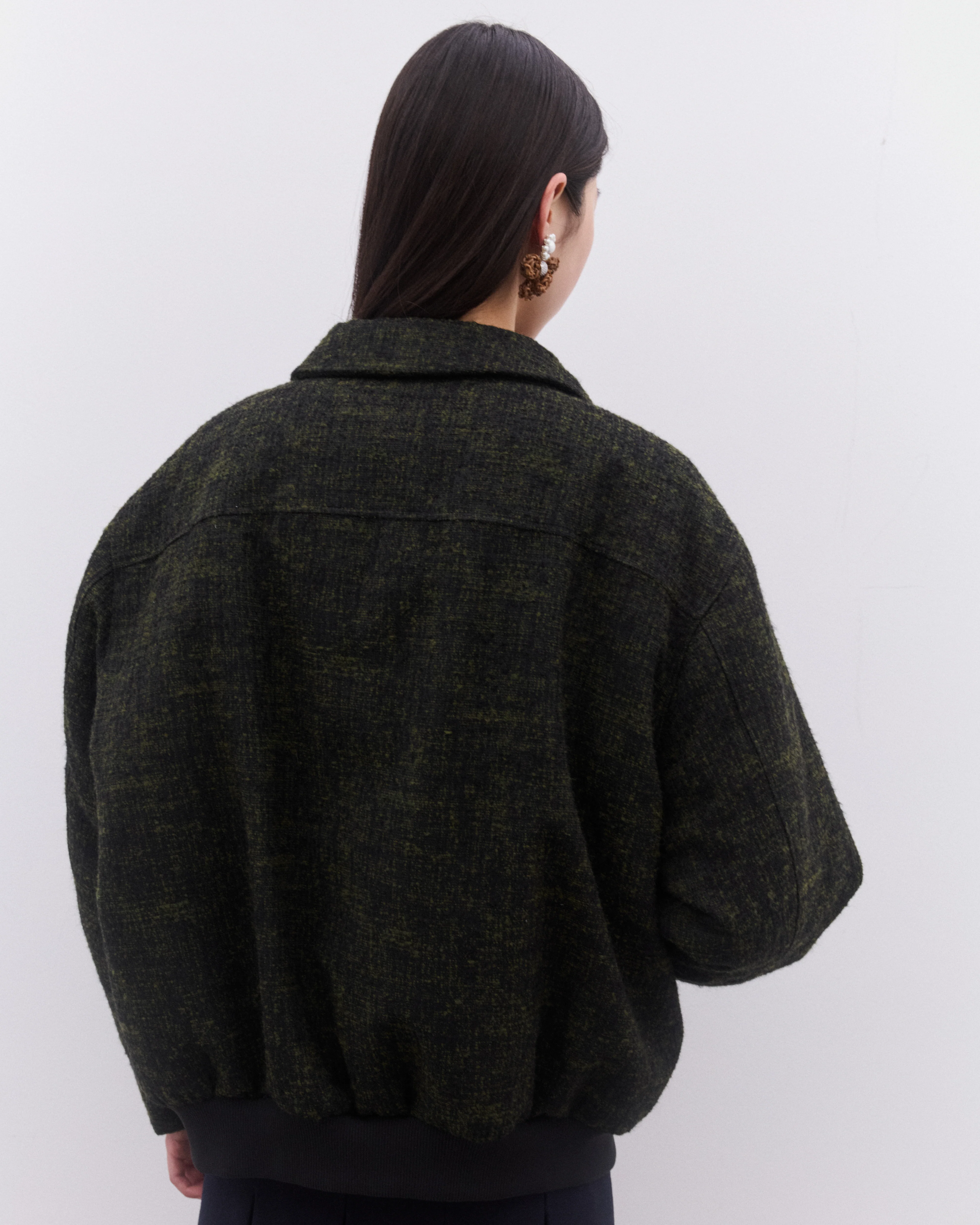 SHUSHU/TONG - Women’s Long Sleeve Lapel Jacket - (Hunter Green) - Image 4