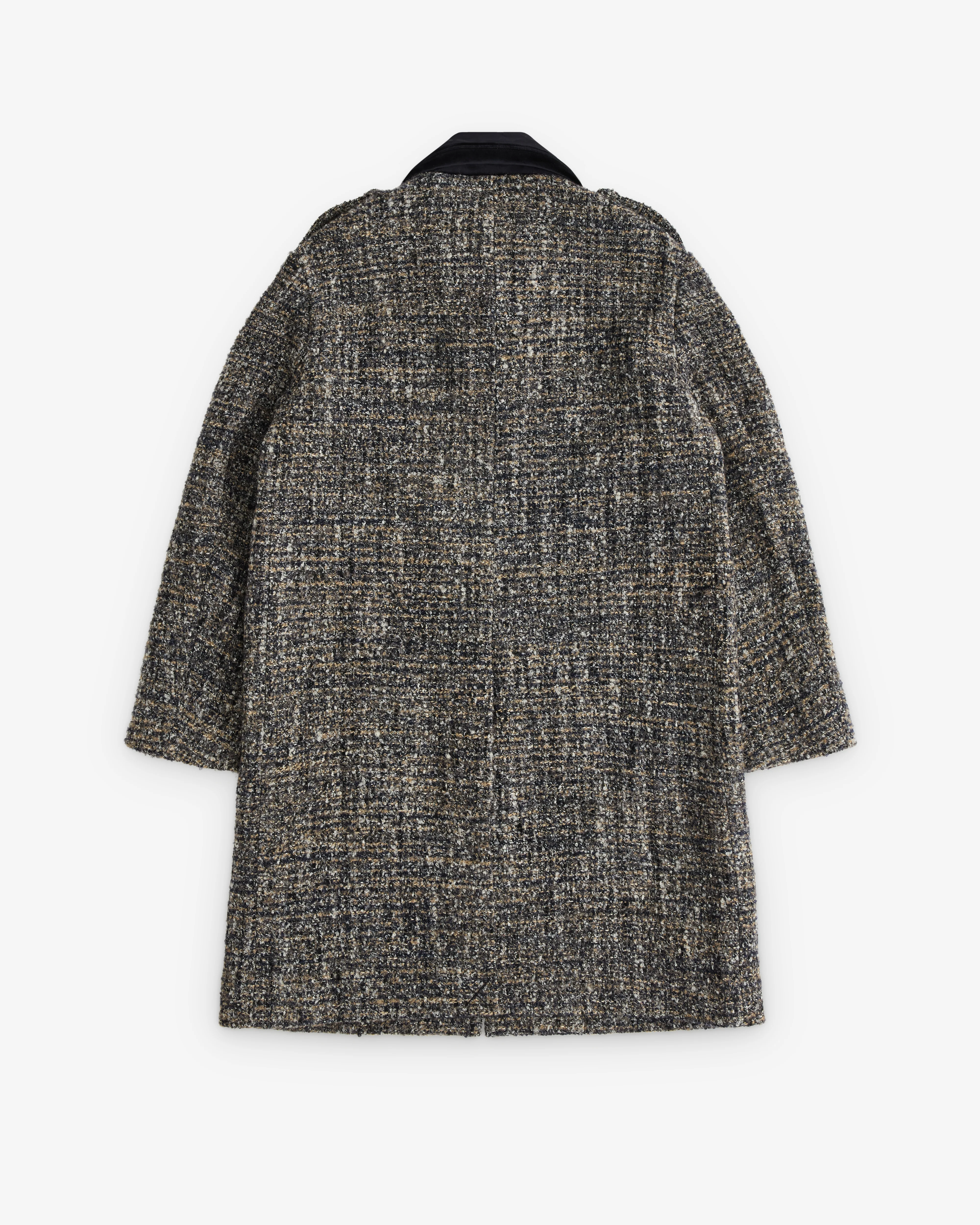 SHUSHU/TONG - Women’s Patchwork Collar Trench Coat - (Grey) - Image 2