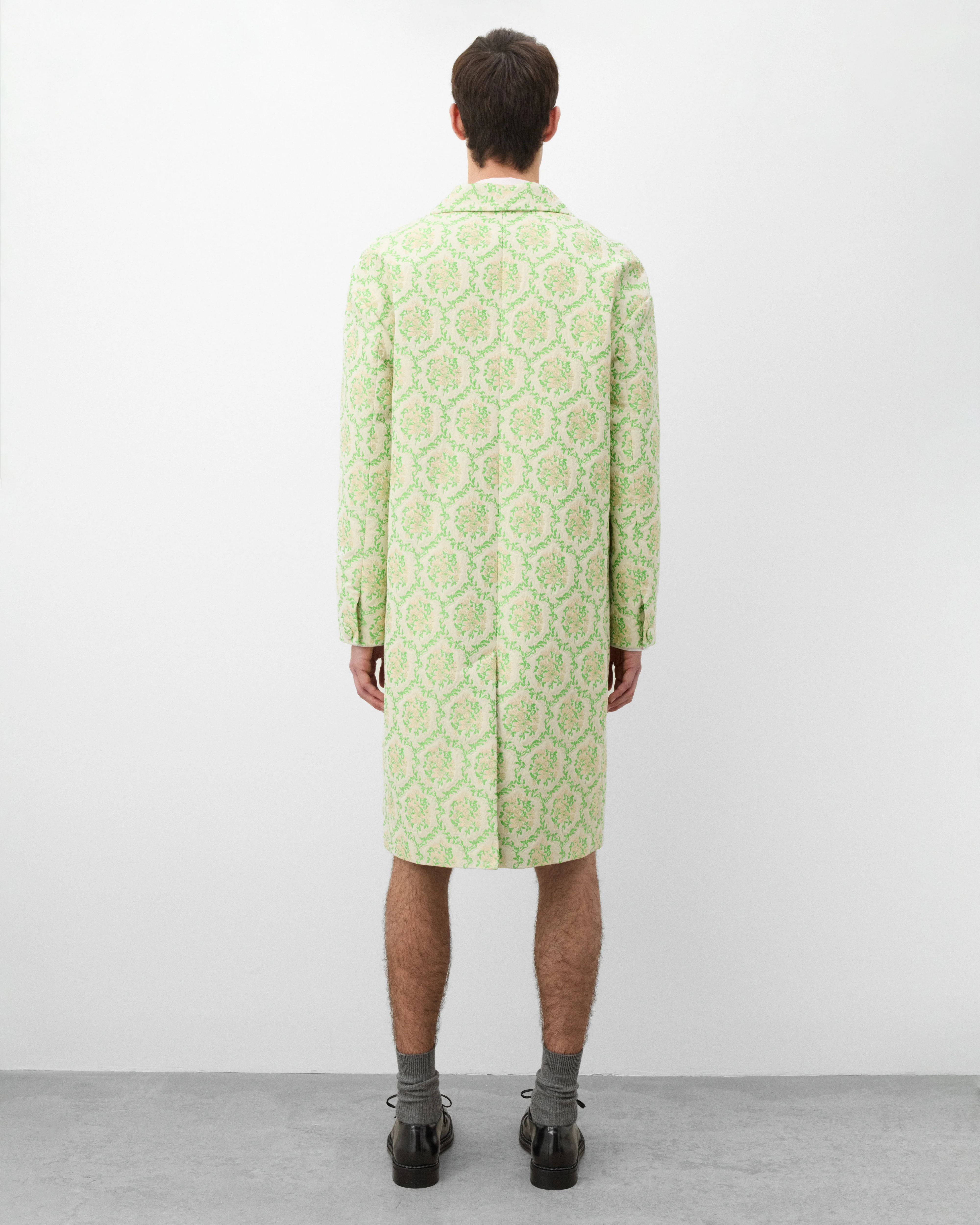 Simone Rocha - Men's Boxy Duster Coat - (Green Floral) - Image 5