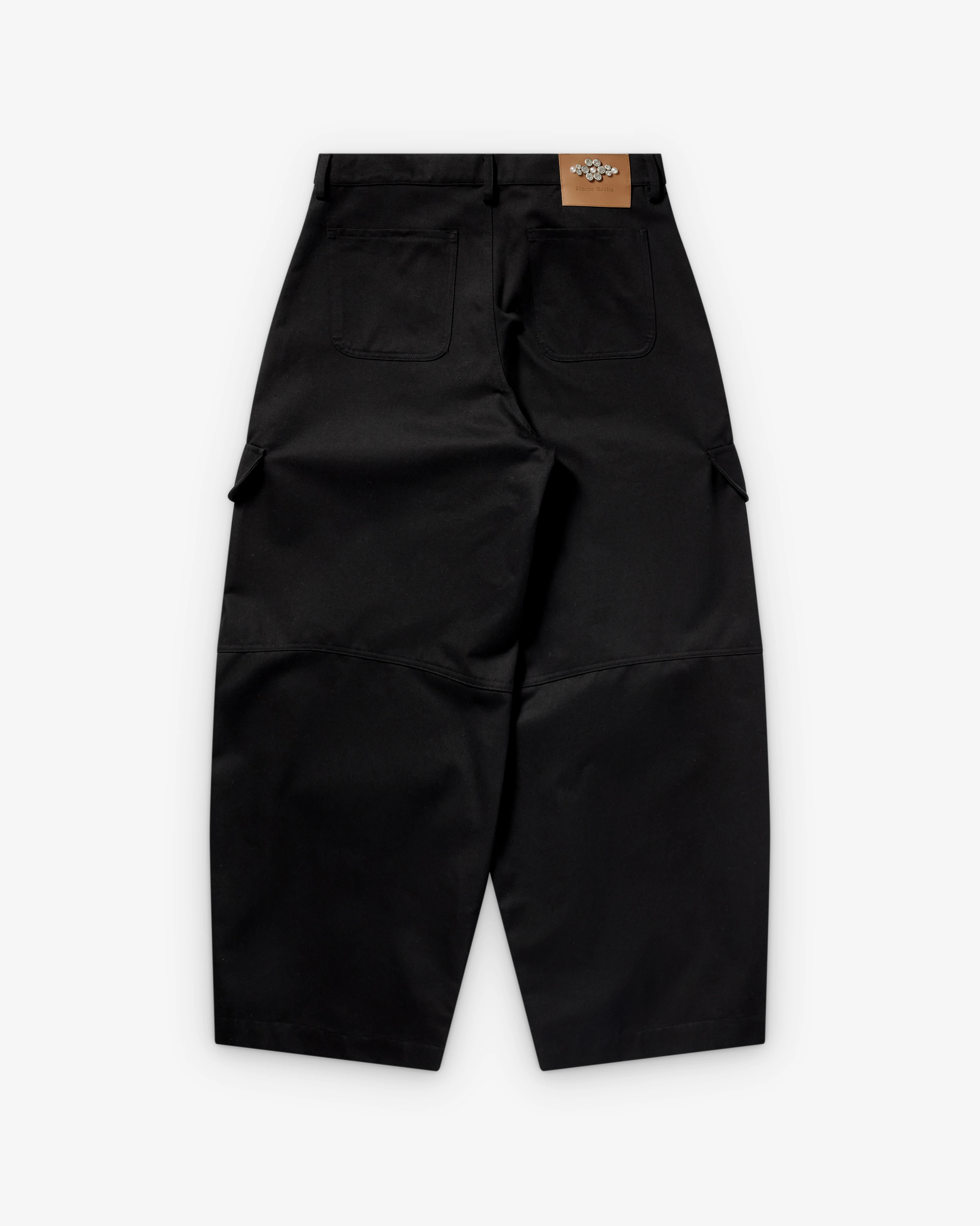 Simone Rocha  - Men's Cargo Balloon Knee Pleat Trousers - (Black) - Image 2