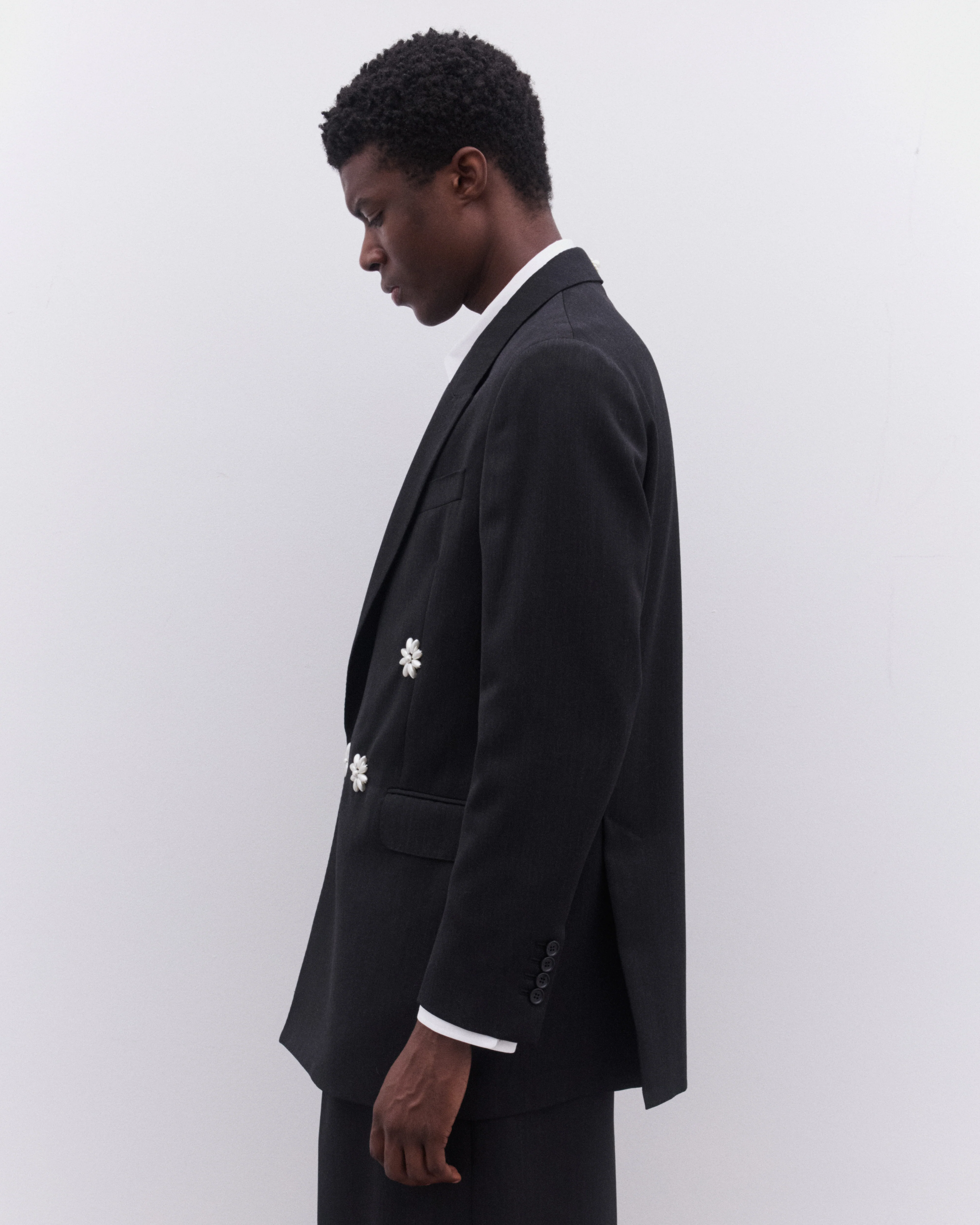 Simone Rocha - Men’s Double Breasted Jacket - (Charcoal) - Image 4