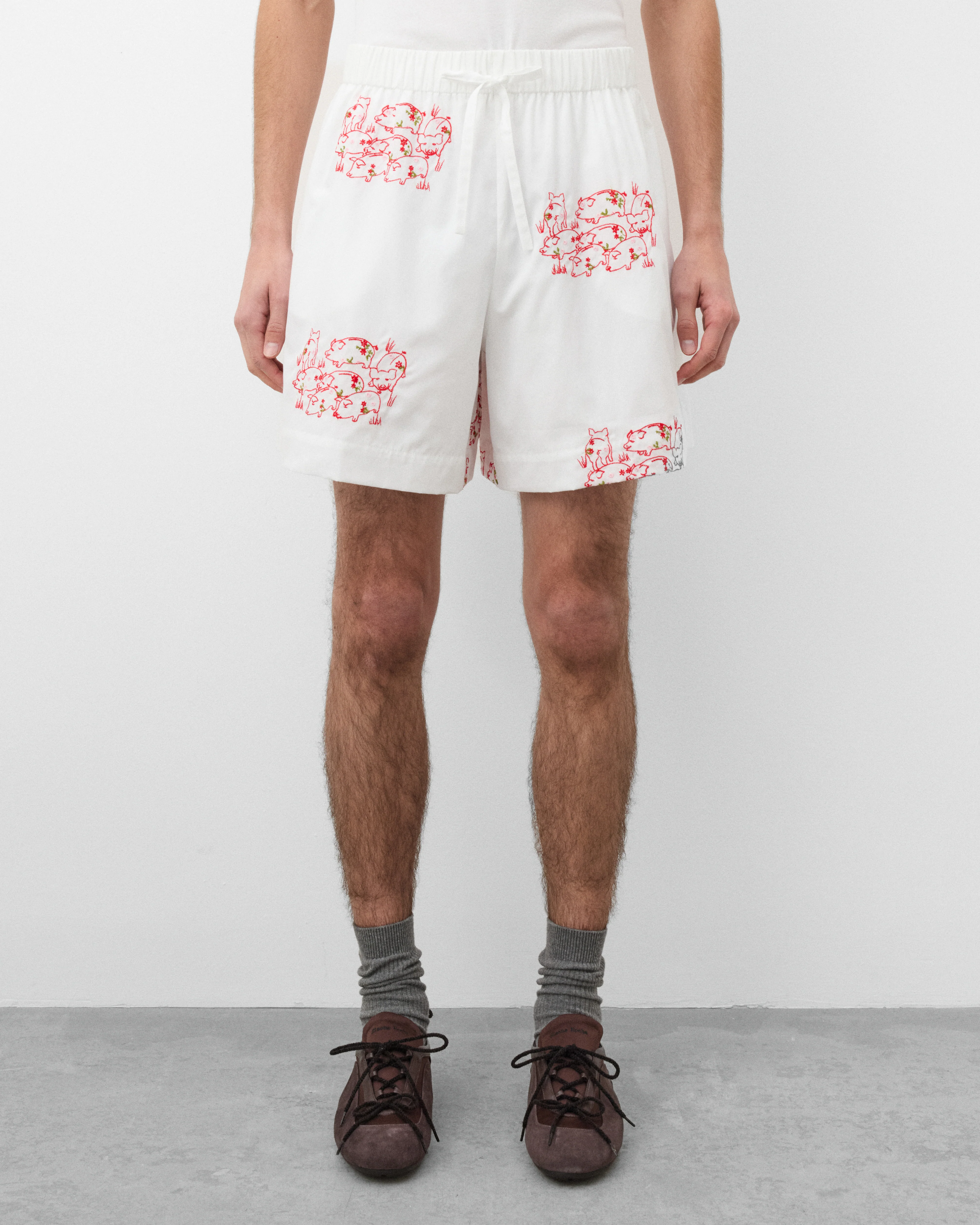 Simone Rocha - Men's Easy Boxer Shorts - (Red/White) - Image 3