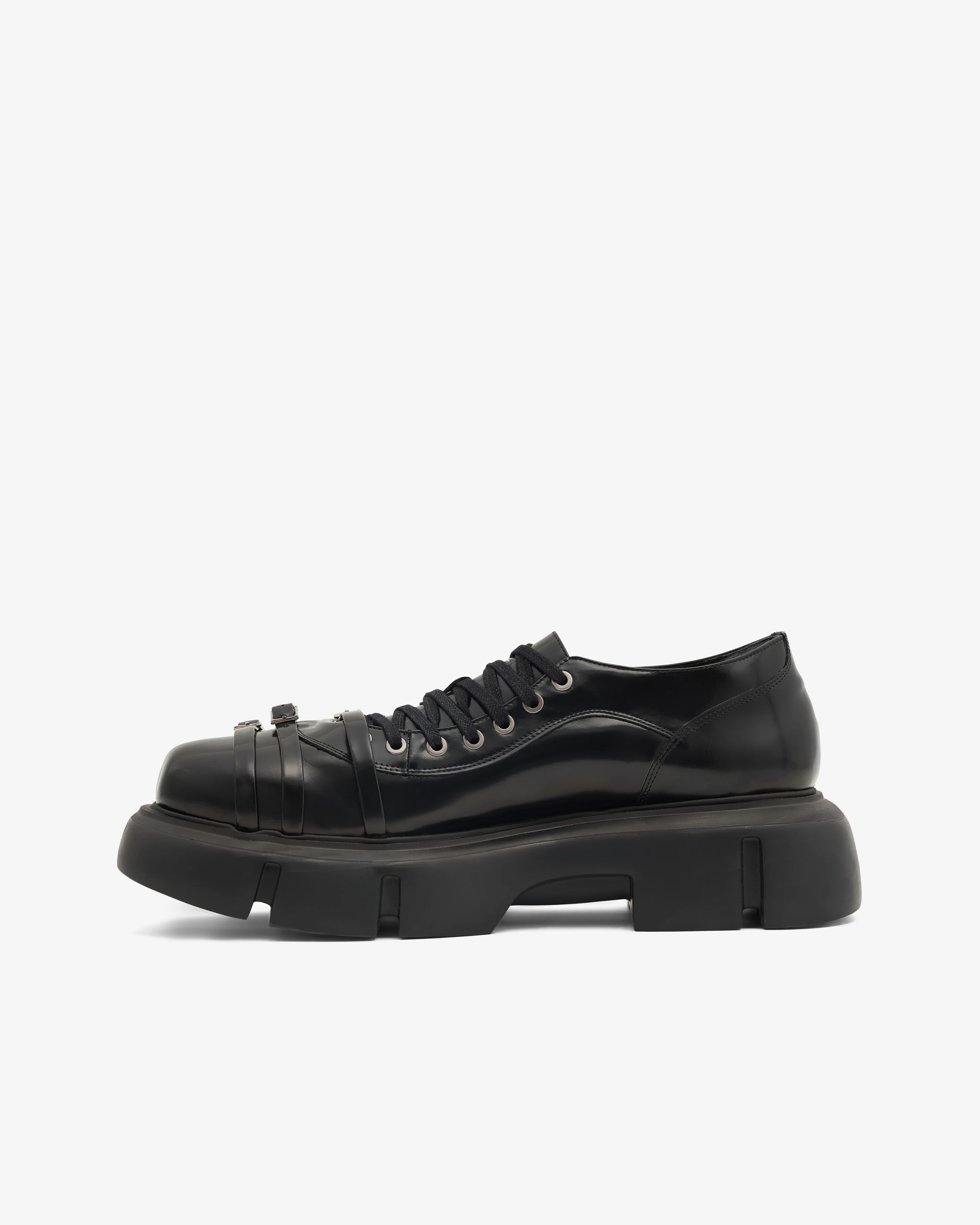 Simone Rocha - Men’s Low Platform Buckle Boot - (Black) - Image 2