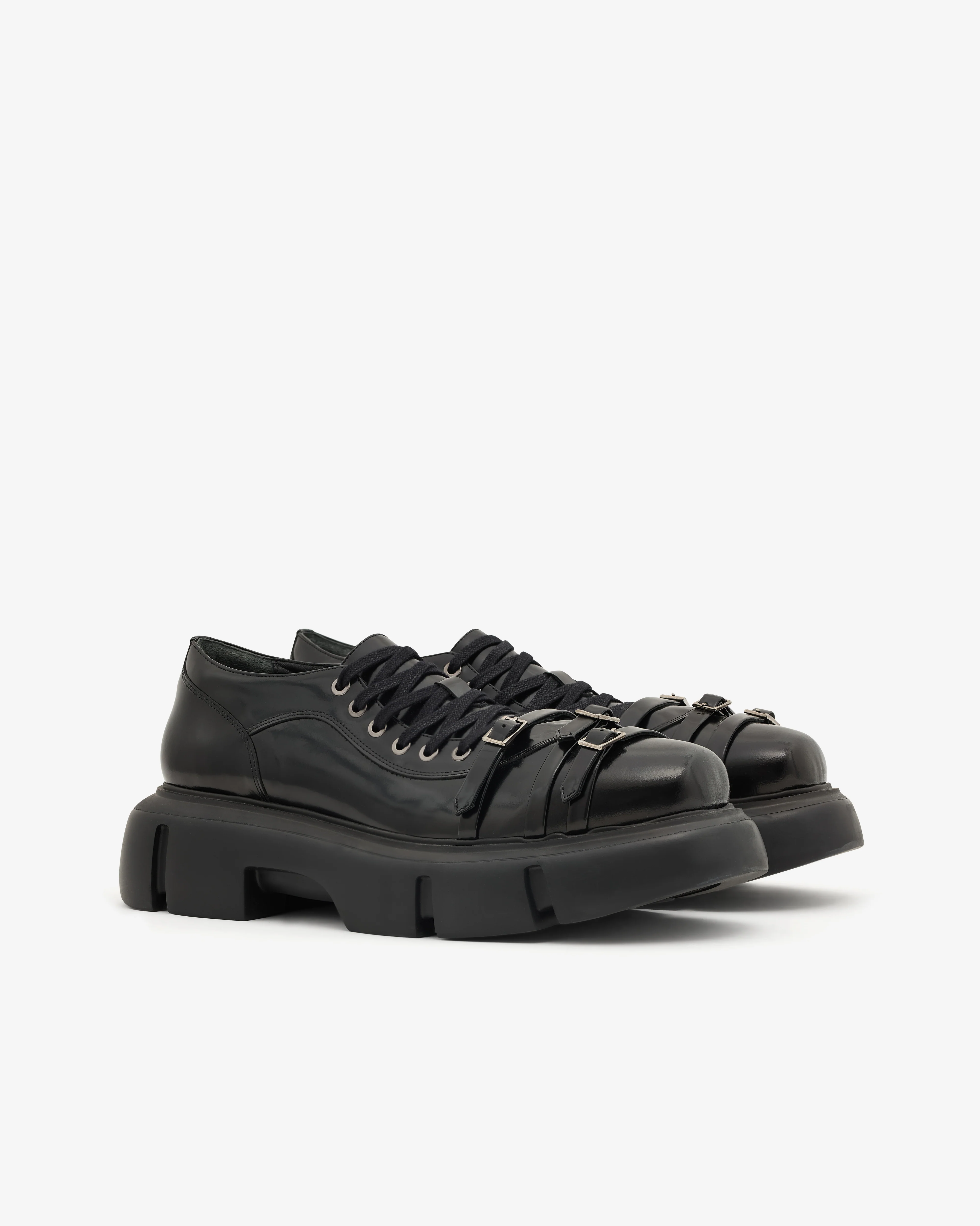 Simone Rocha - Men’s Low Platform Buckle Boot - (Black) - Image 3