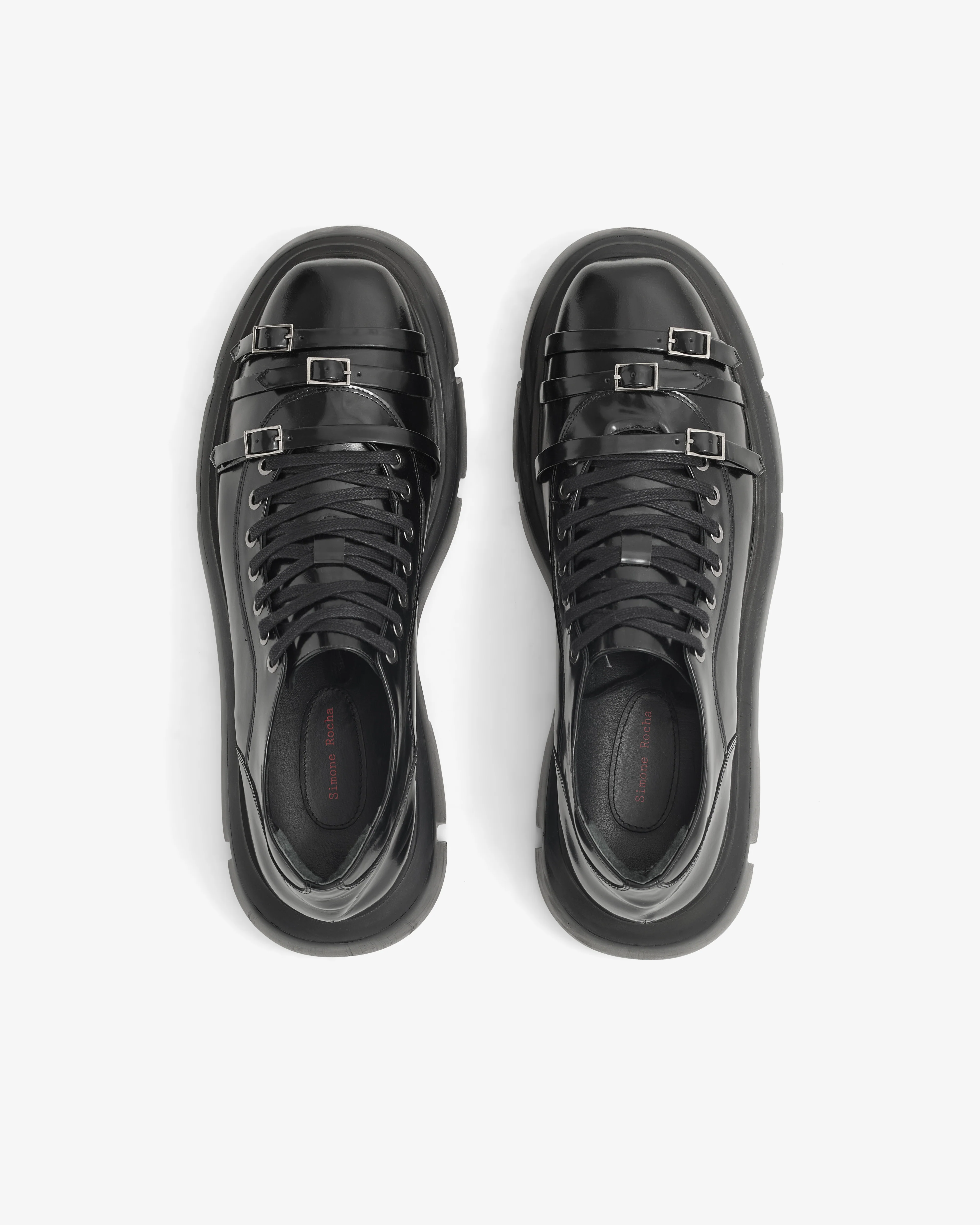 Simone Rocha - Men’s Low Platform Buckle Boot - (Black) - Image 6