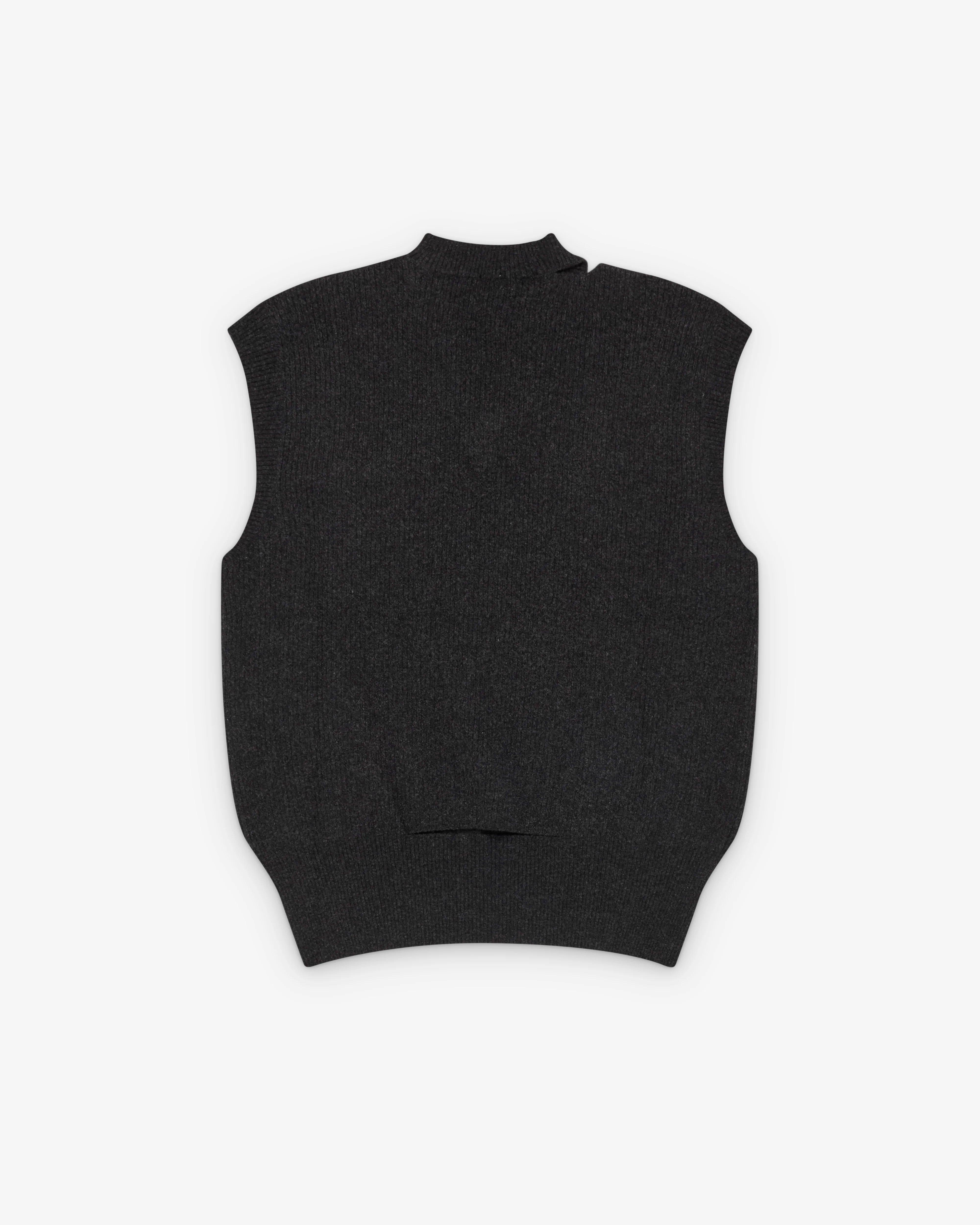 Simone Rocha - Men's Merino Seam Bite Vest - (Charcoal) - Image 2