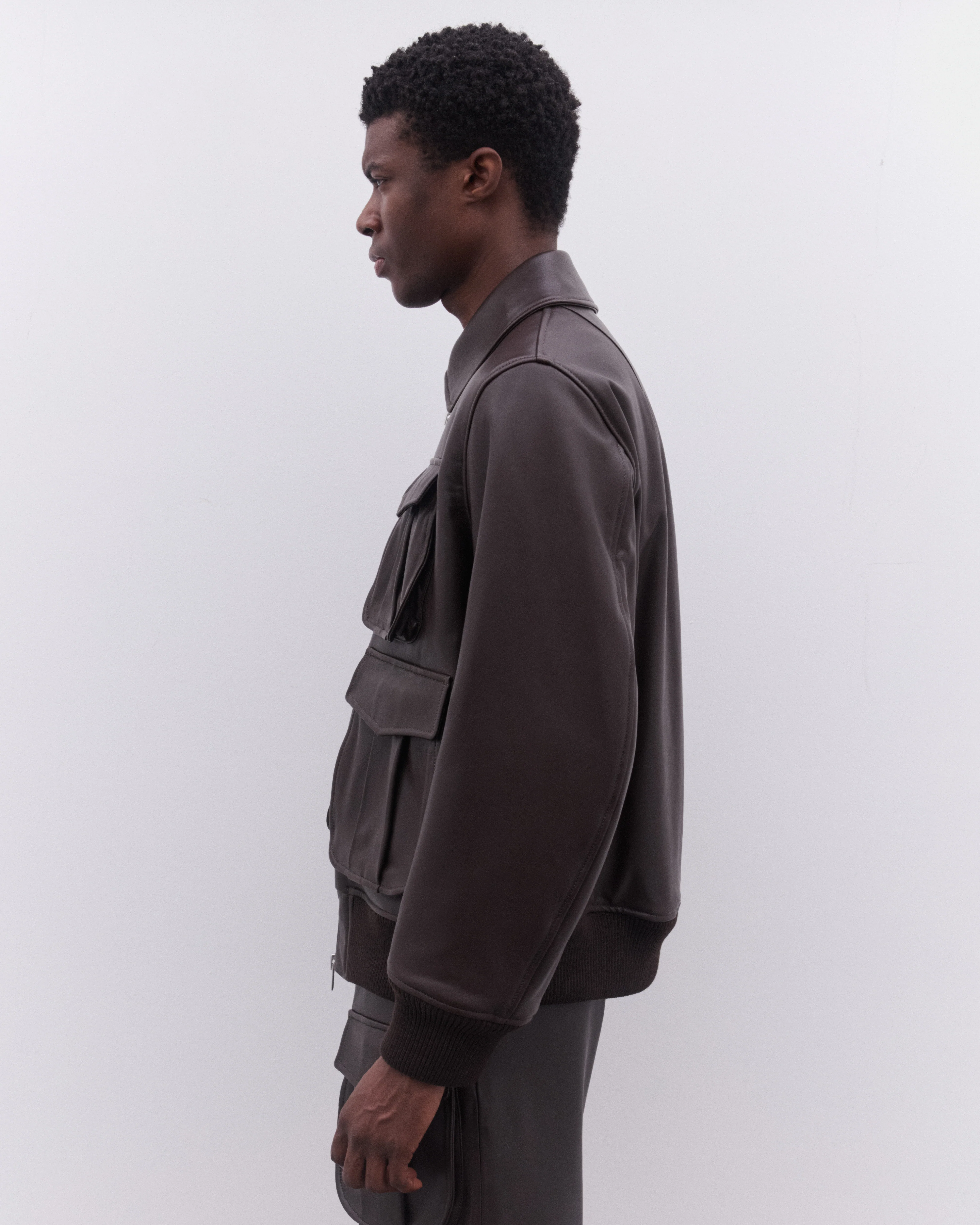 Simone Rocha - Men’s Multi Pocket Aviator Jacket - (Chocolate) - Image 4