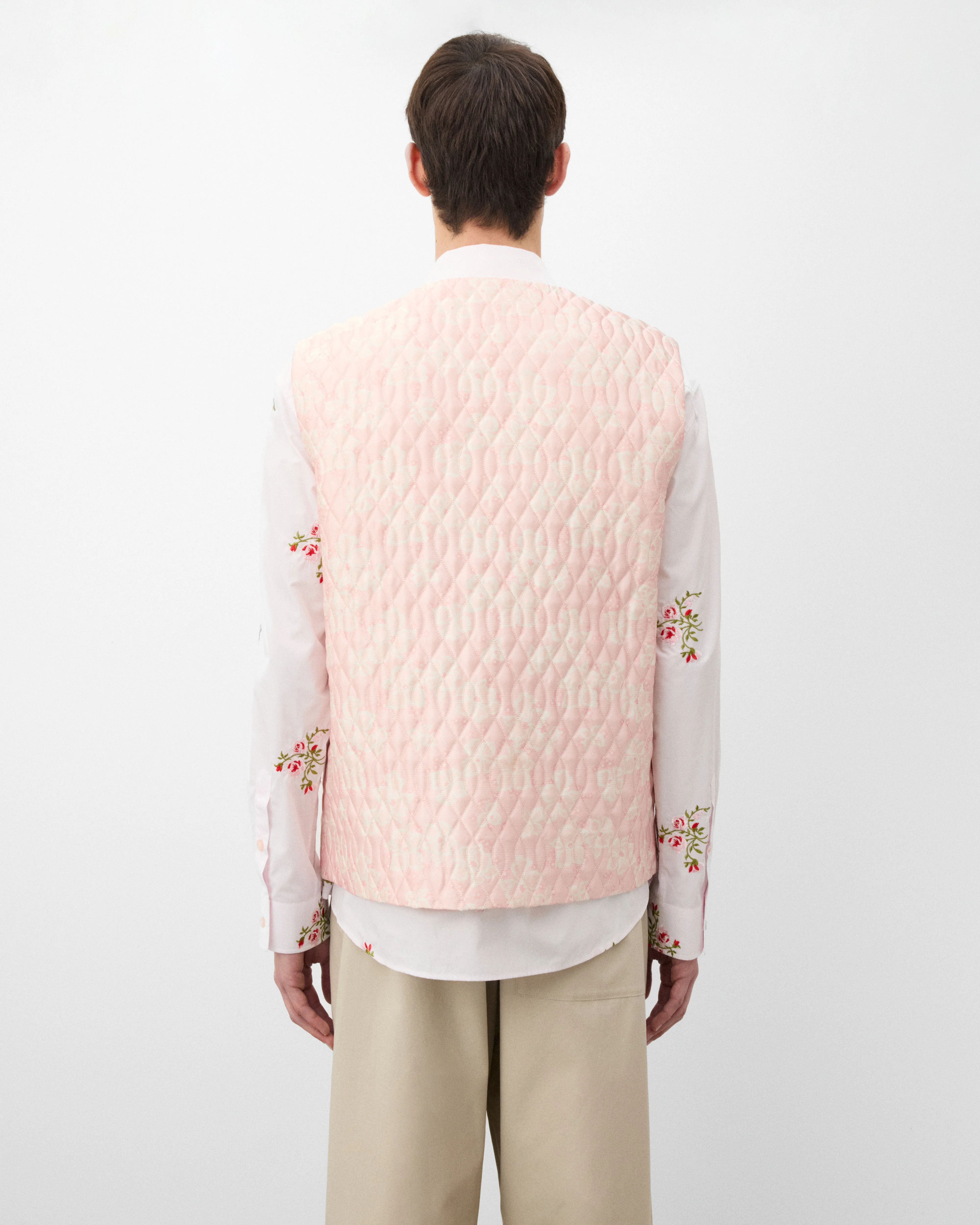 Simone Rocha - Men's Quilted Workwear Vest - (Pink) - Image 5