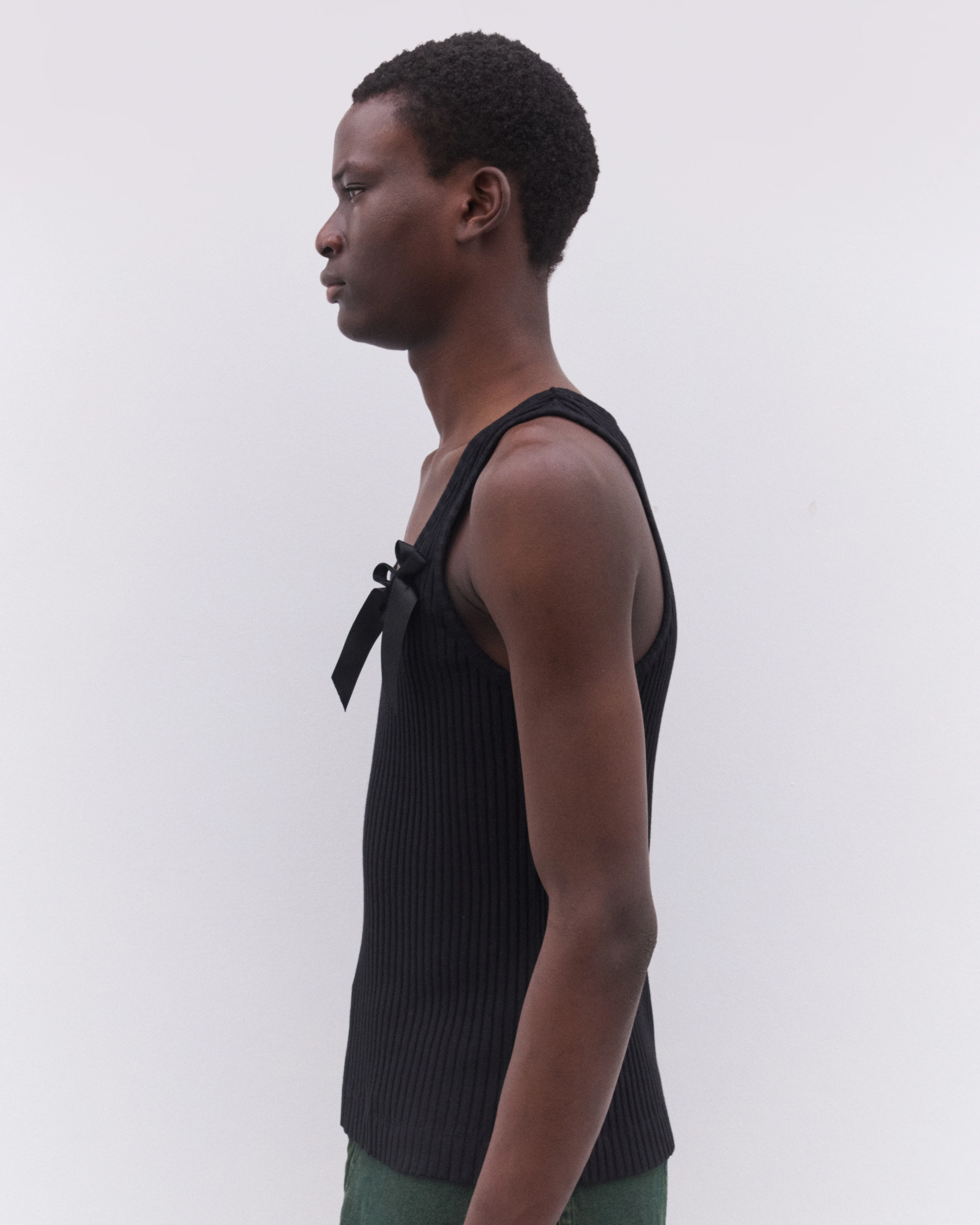 Simone Rocha - Men’s Ribbon Daisy Vest - (Black/Black) - Image 4