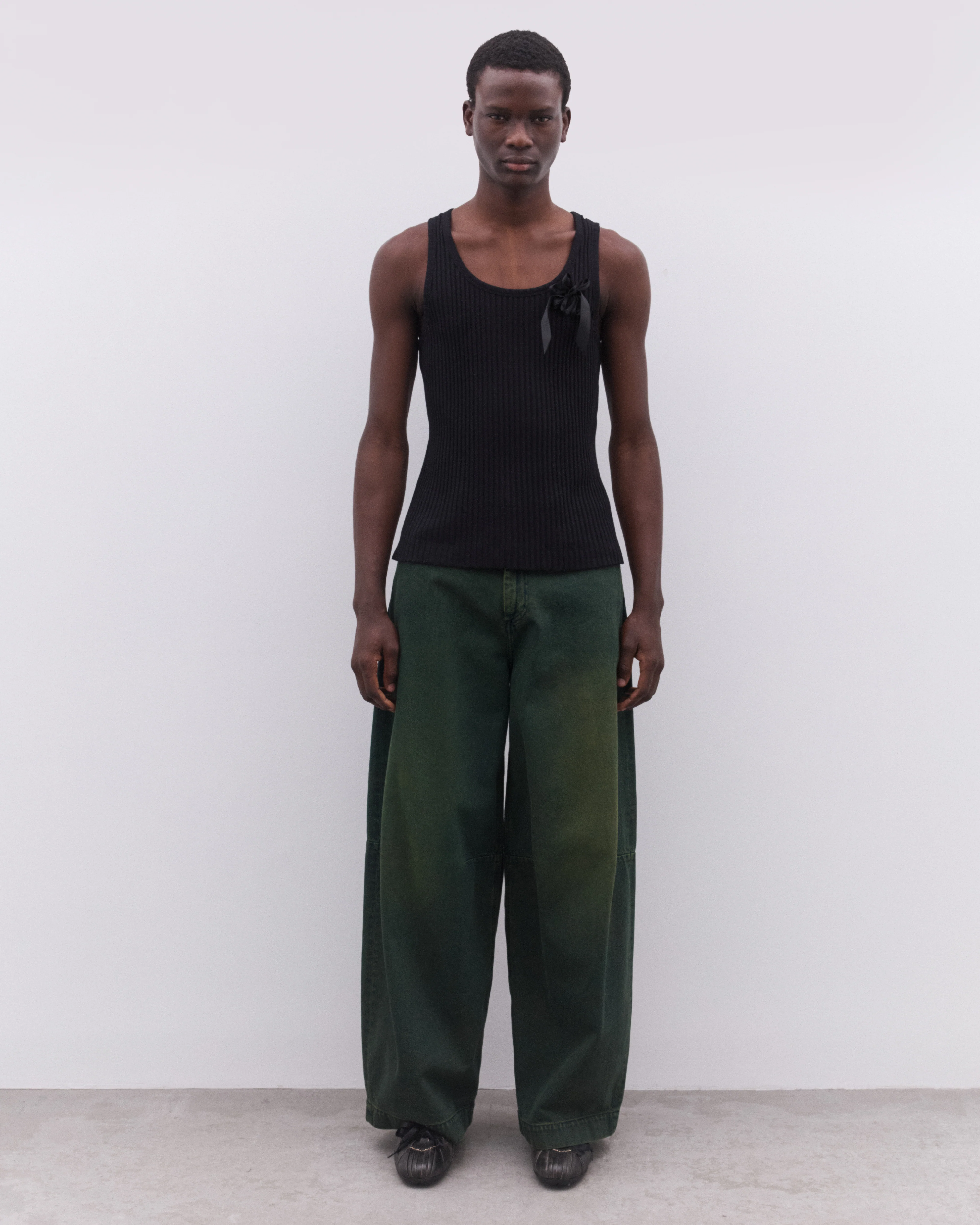 Simone Rocha - Men’s Ribbon Daisy Vest - (Black/Black) - Image 6