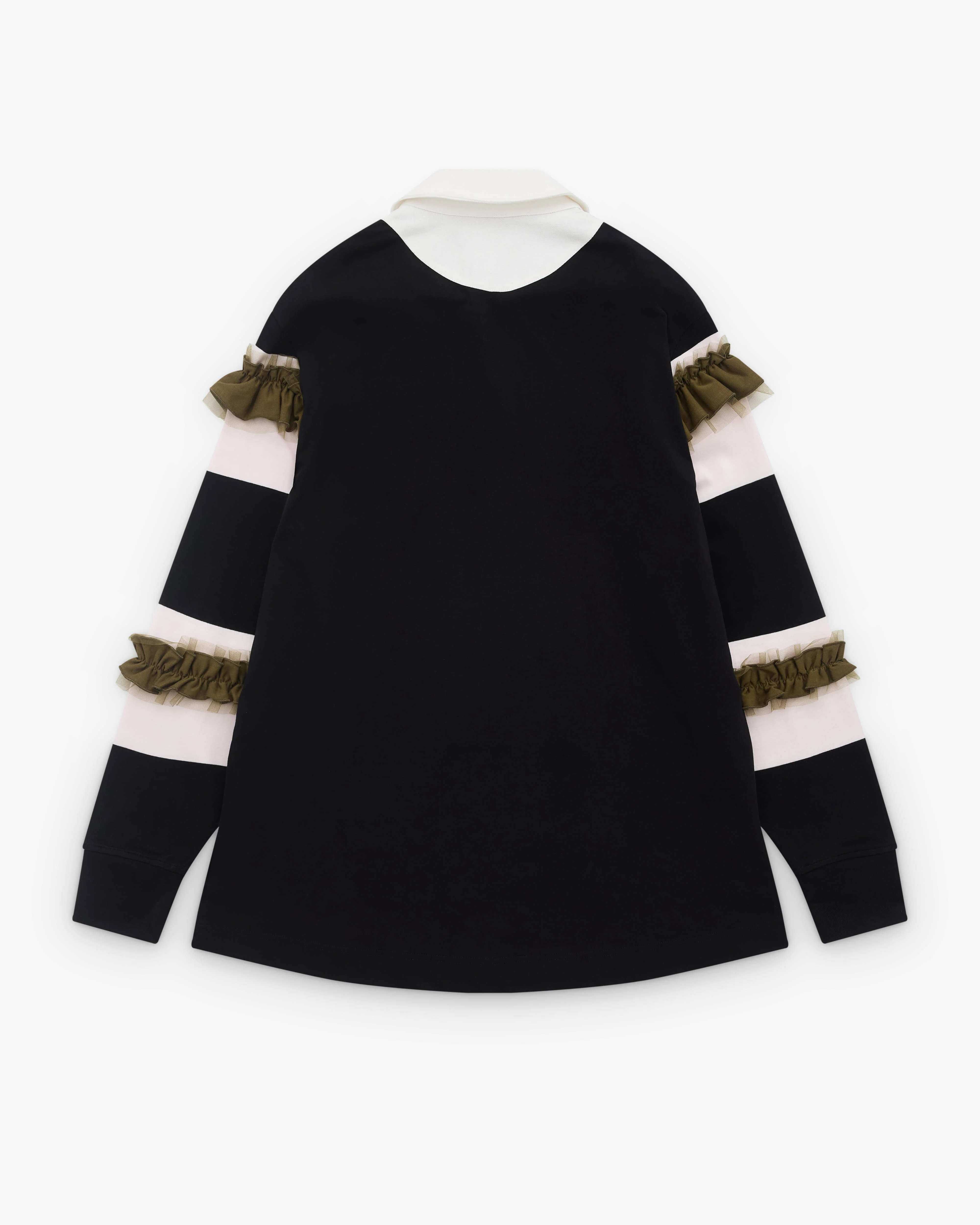 Simone Rocha - Men’s Turbo Embellished Ruffle Rugby Shirt - (Black/Multi) - Image 2