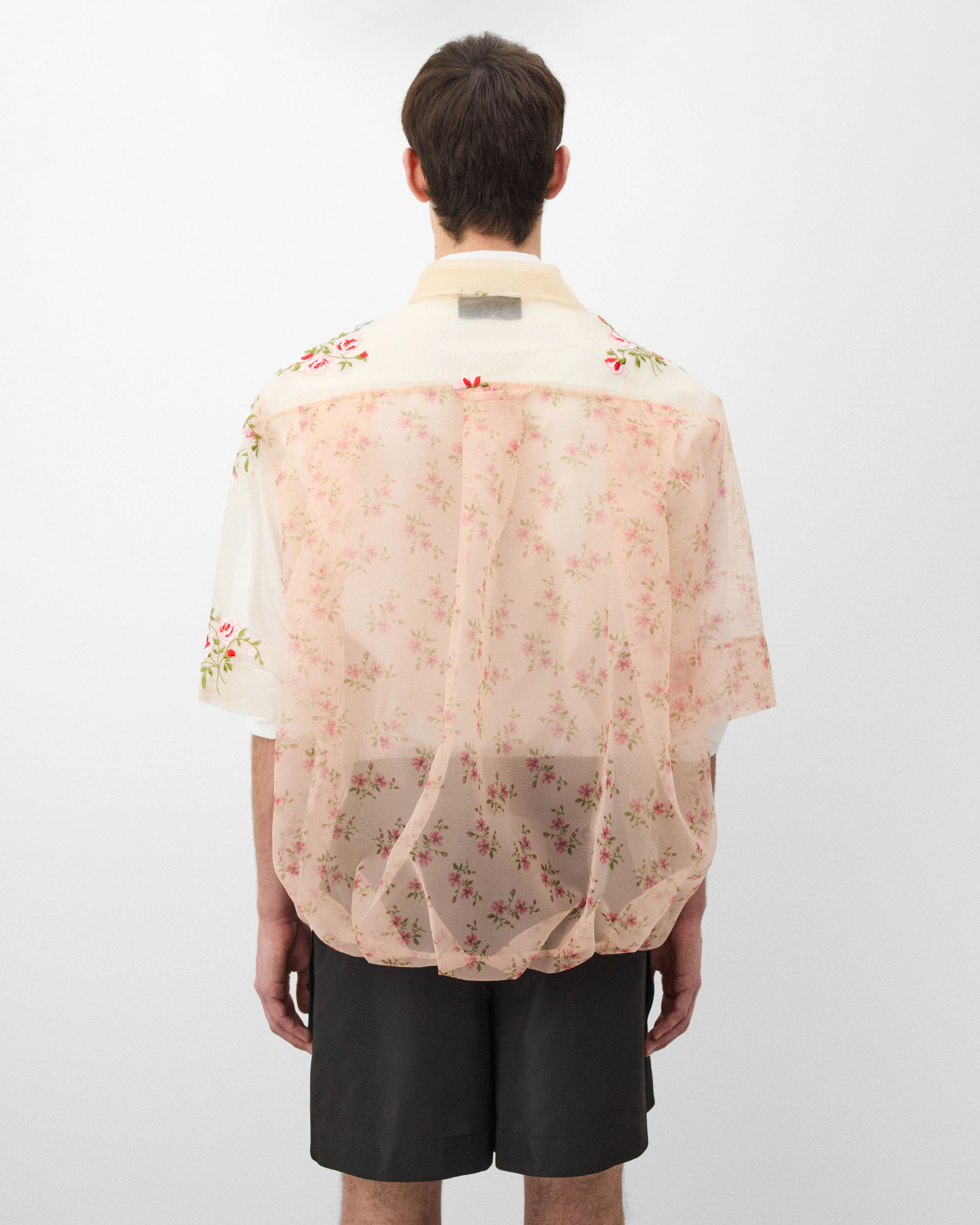 Simone Rocha - Men's Sheer Patchwork Balloon Hem Shirt - (Nude) - Image 5