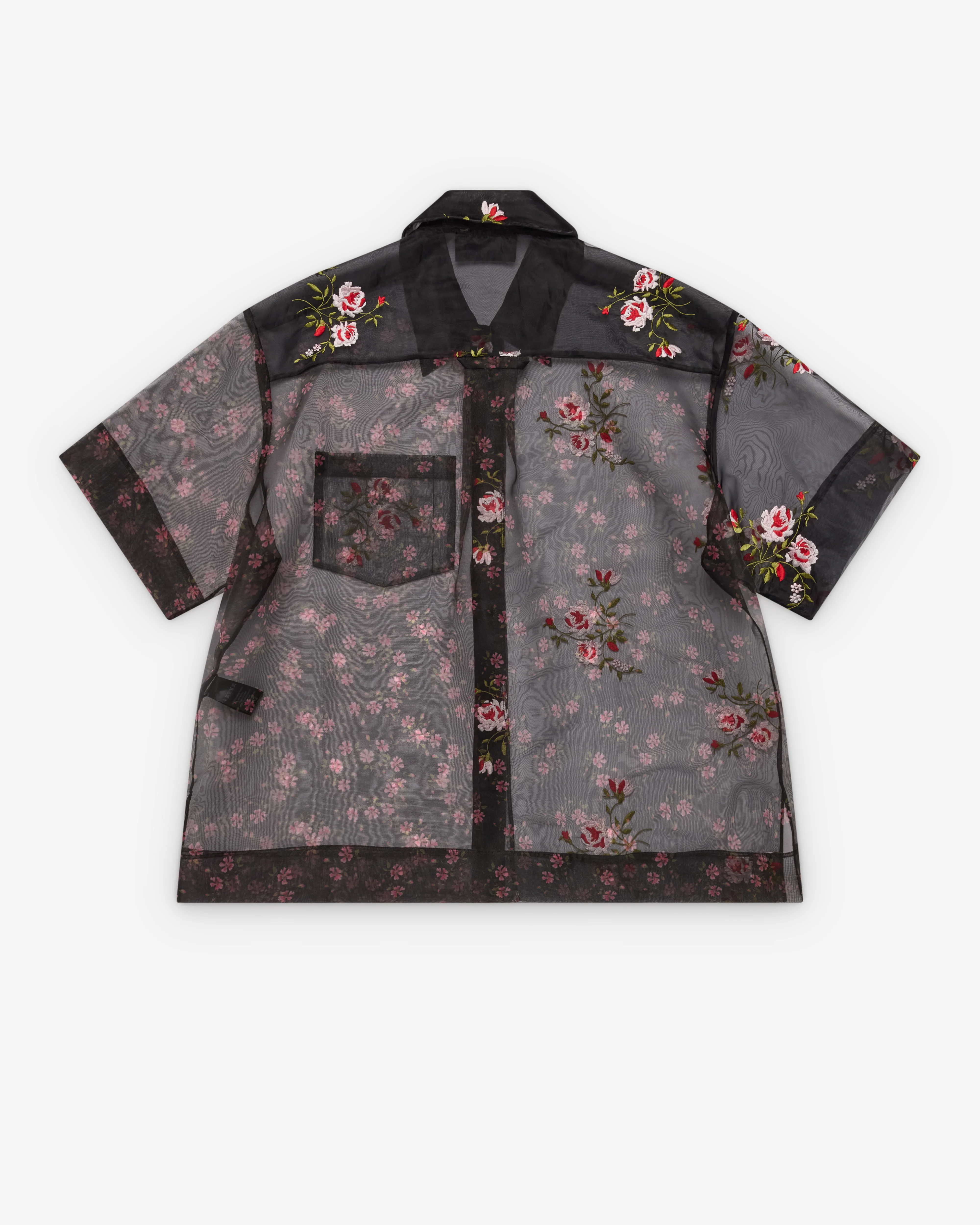 Simone Rocha - Men's Sheer Patchwork Boxy Shirt - (Black) - Image 2