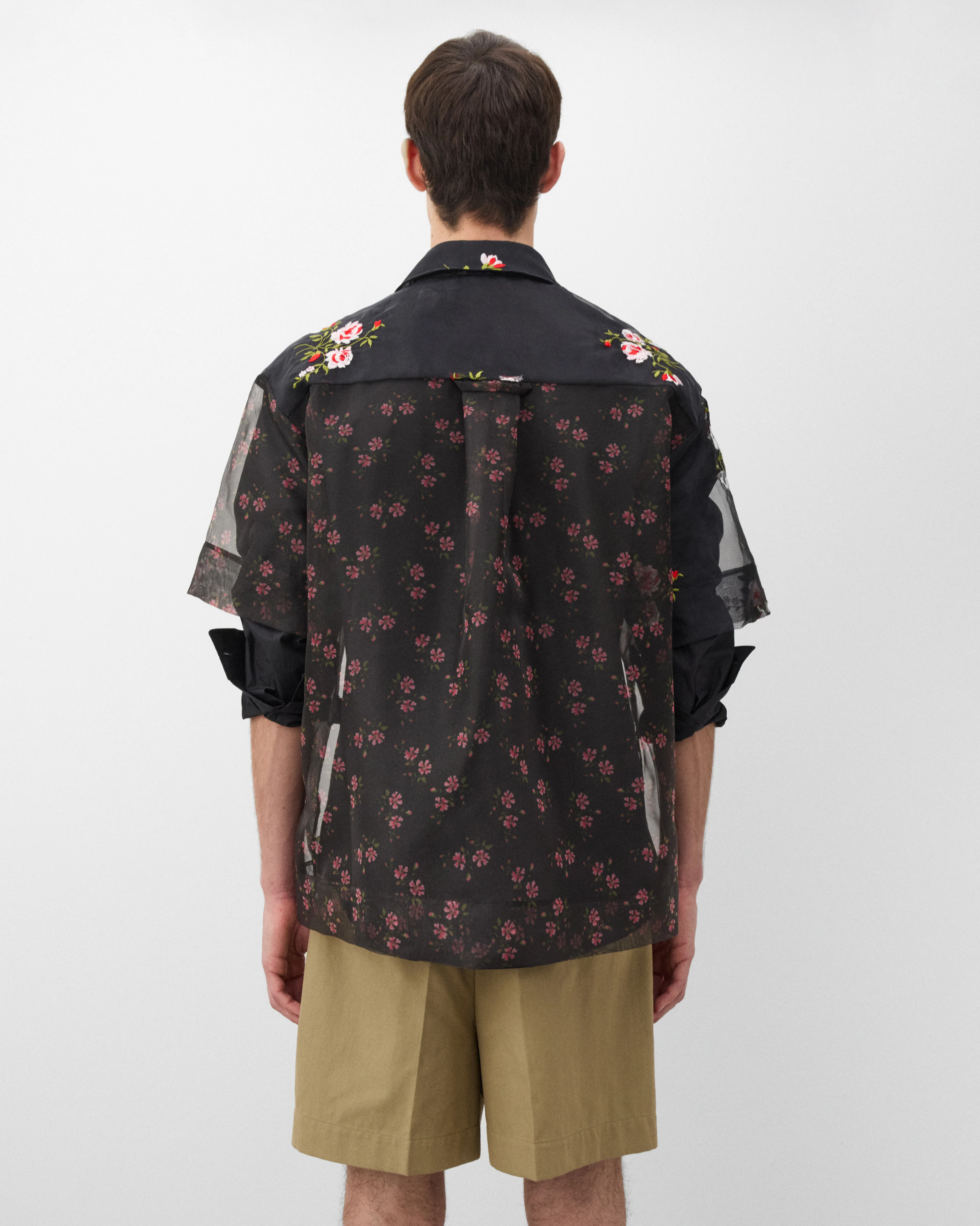 Simone Rocha - Men's Sheer Patchwork Boxy Shirt - (Black) - Image 5