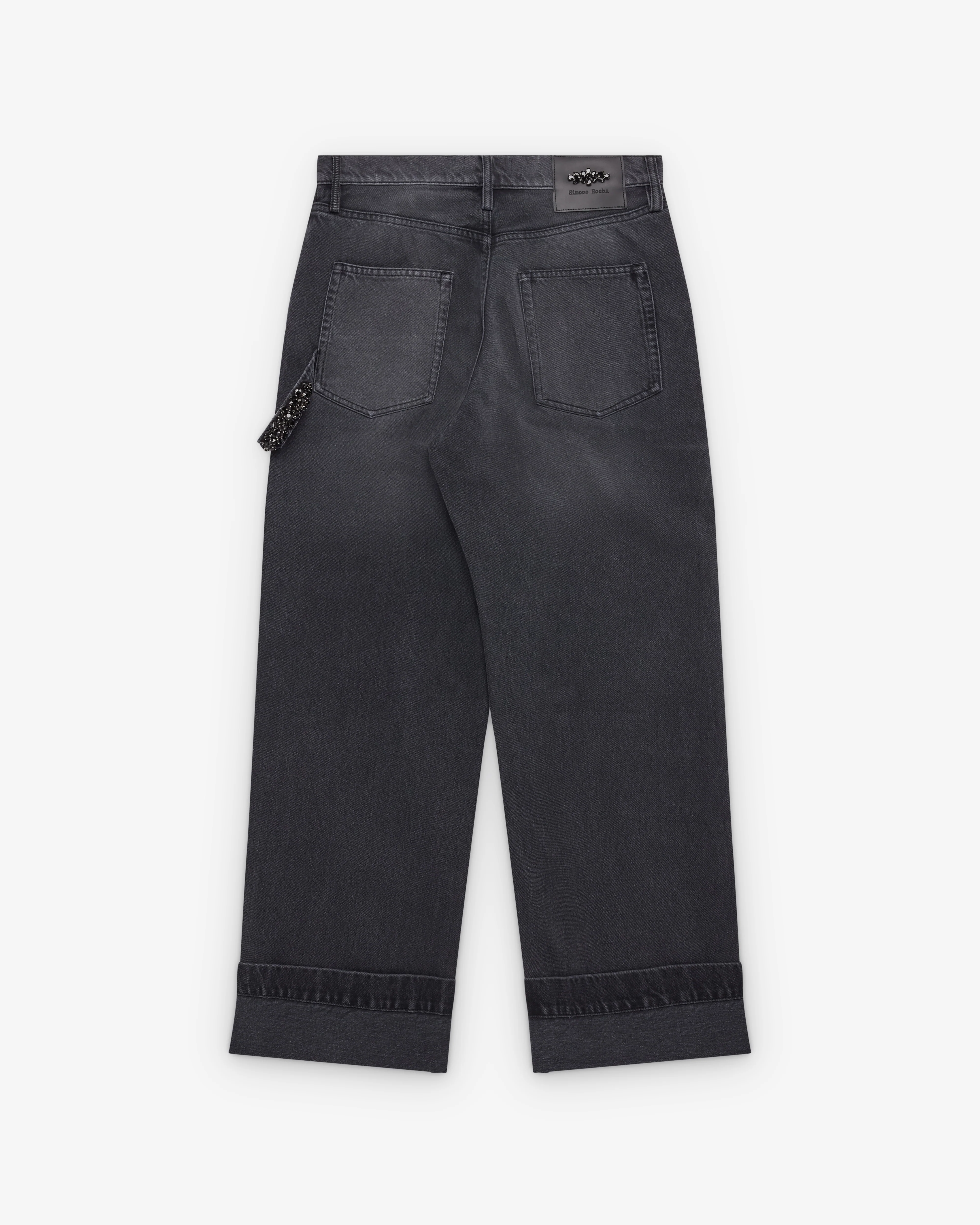 Simone Rocha - Men's Straight Leg Jeans - (Charcoal) - Image 2