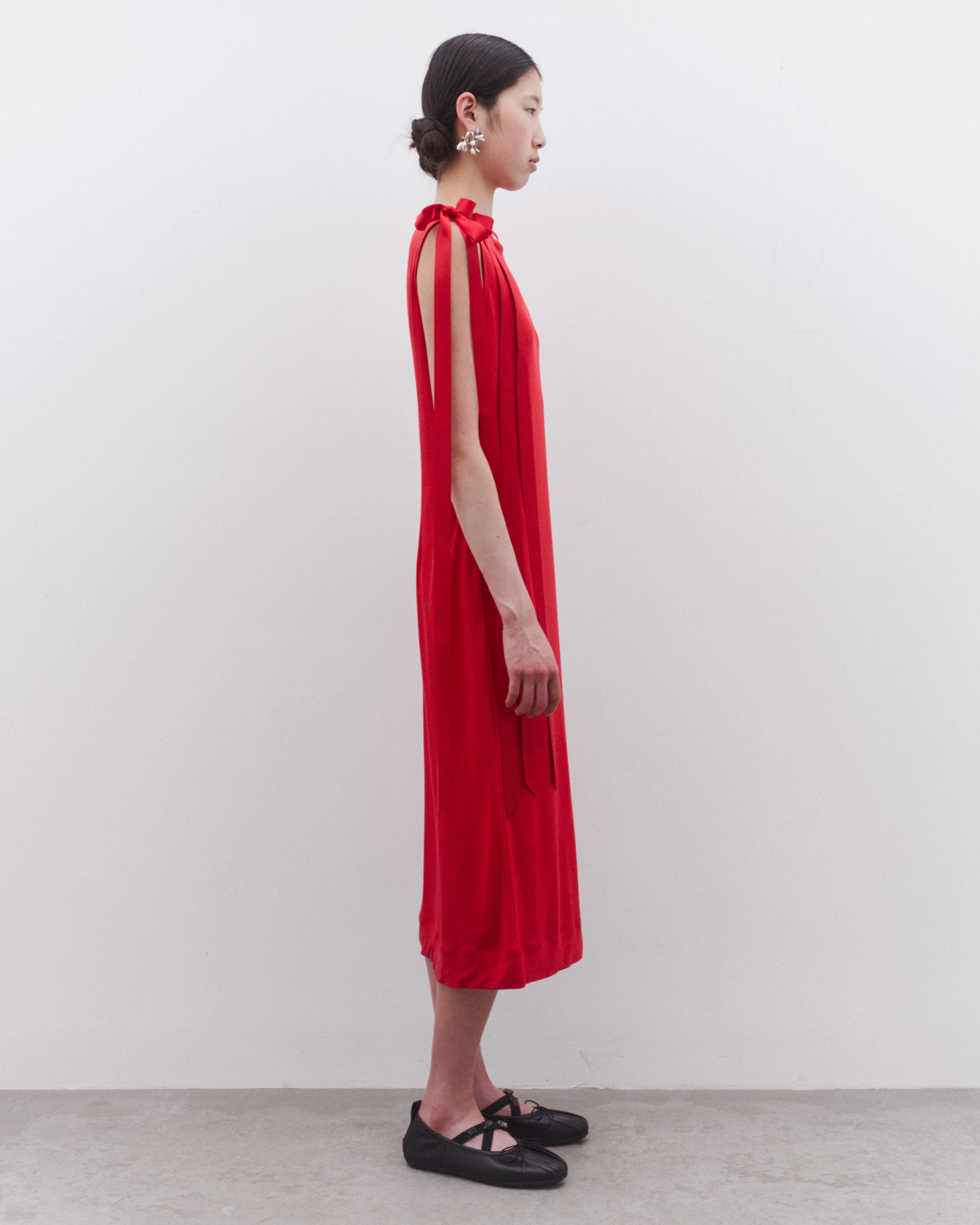 Simone Rocha - Women’s Ribbon Strap Dress - (Red) - Image 4