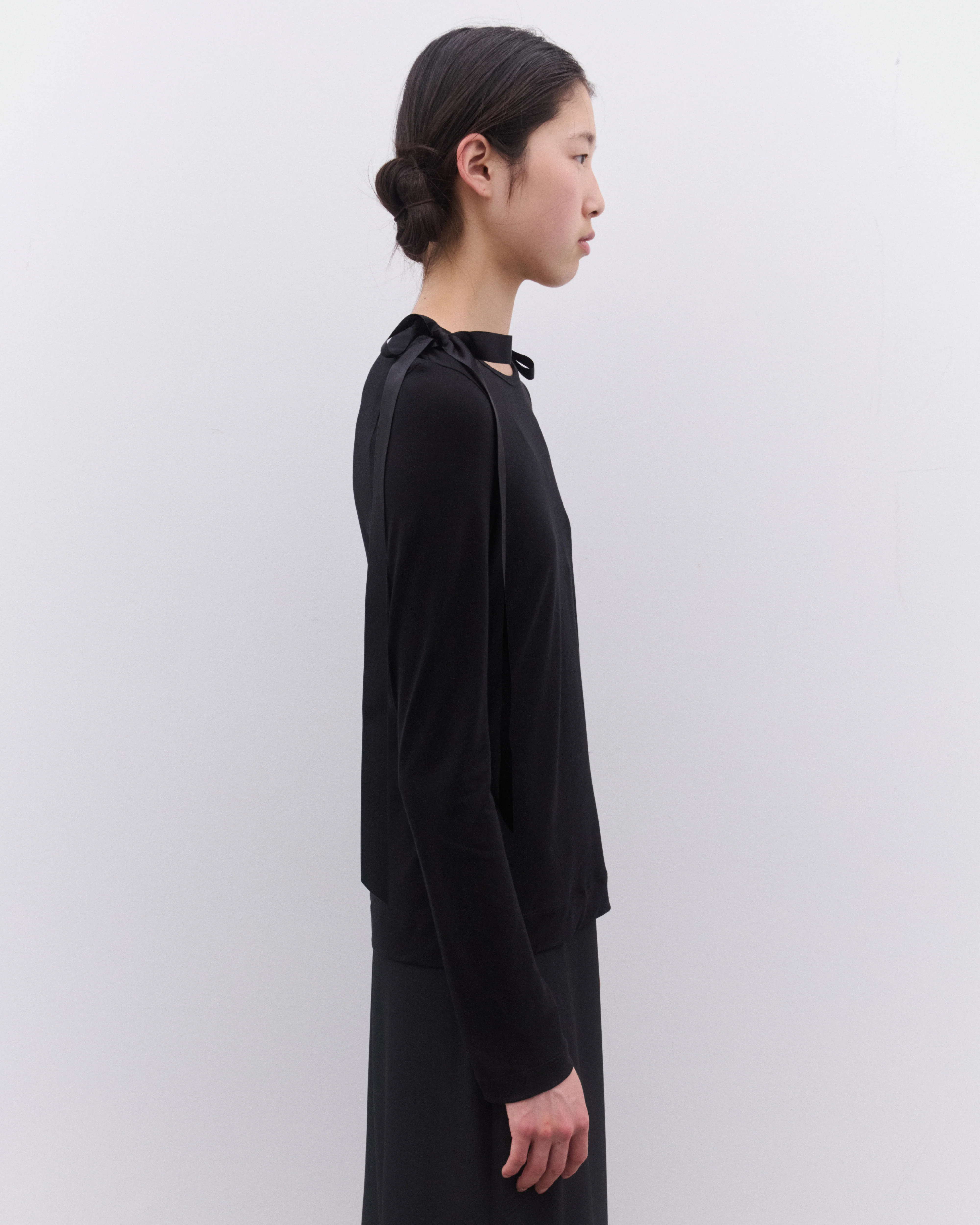Simone Rocha - Women’s Ribbon Long Sleeve T-Shirt - (Black) - Image 4