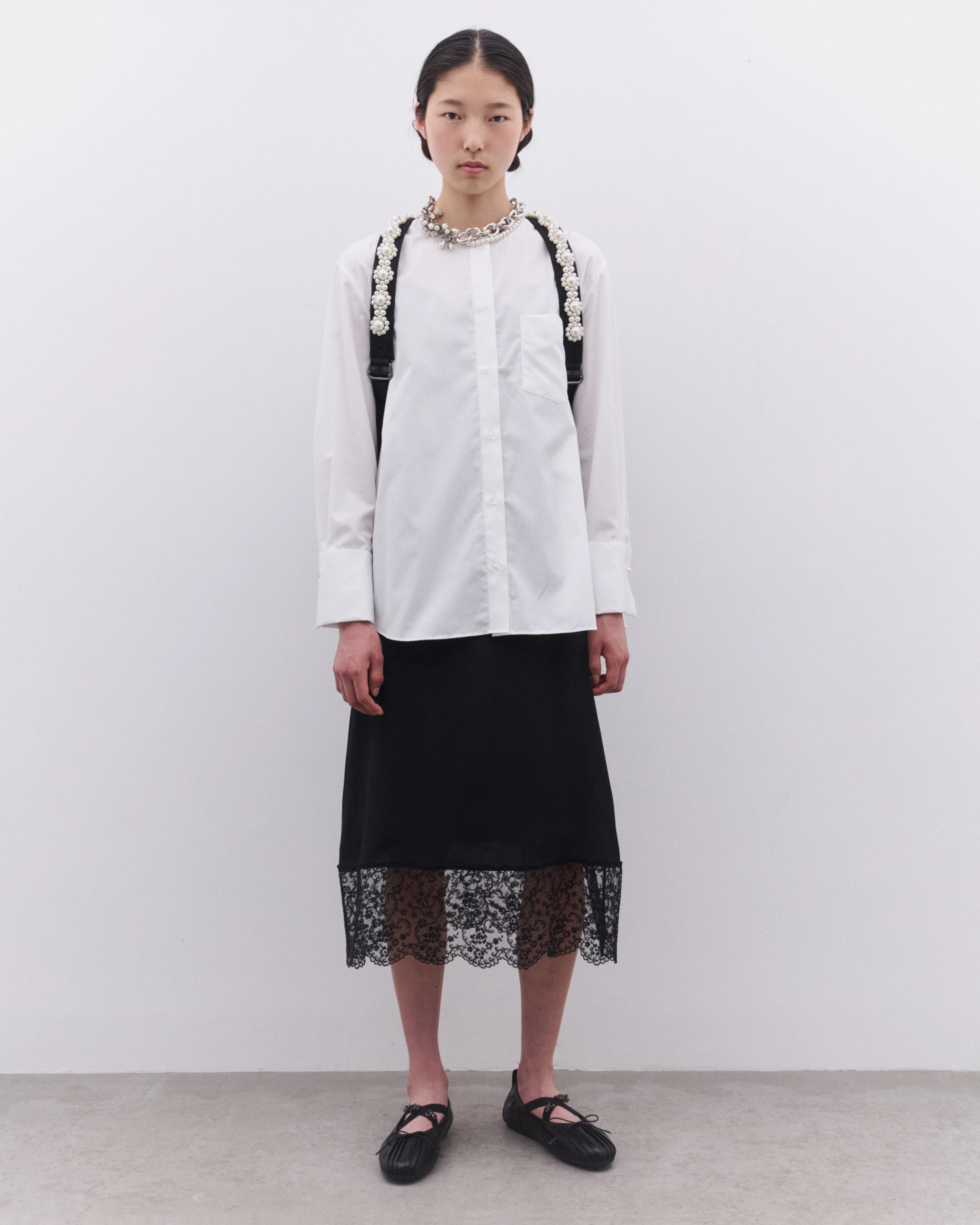 Simone Rocha - Women’s Collarless Shirt - (White) - Image 6