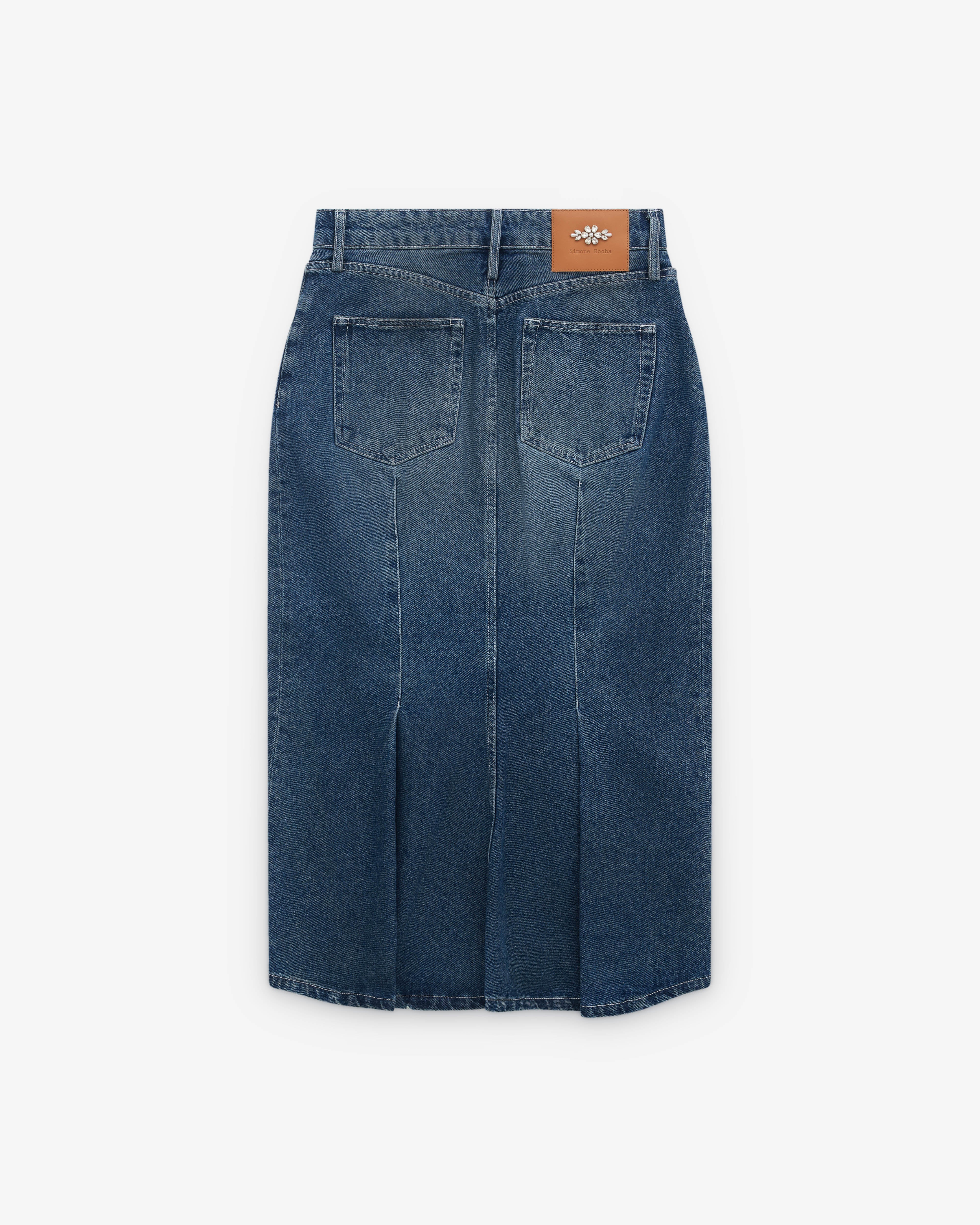 Simone Rocha - Women’s Denim Flare Skirt - (Distressed Wash) - Image 2