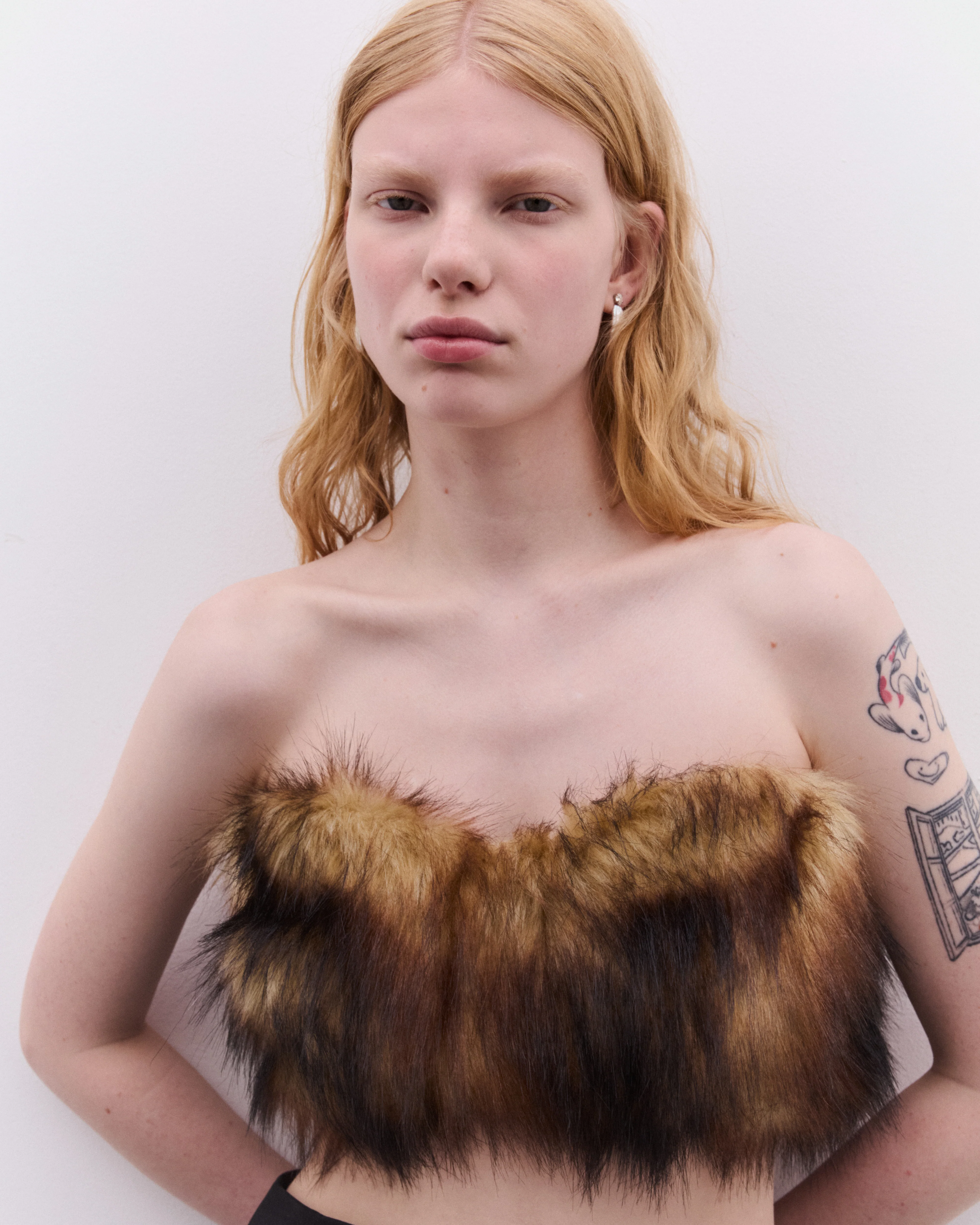 Simone Rocha - Women’s Faux Fur Bandeau - (Natural) - Image 3