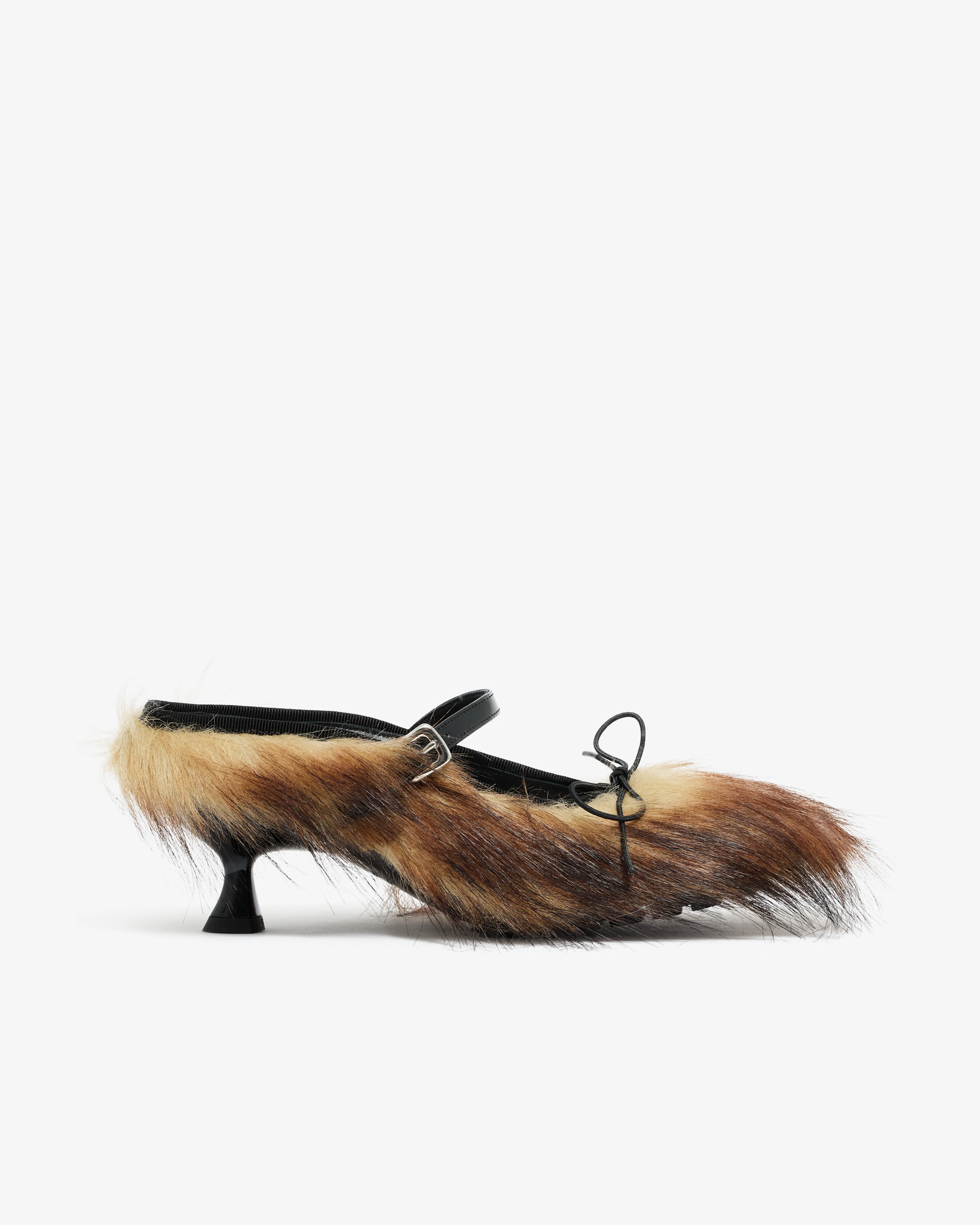 Simone Rocha - Women’s Faux Fur Grip Mule Heel - (Natural)