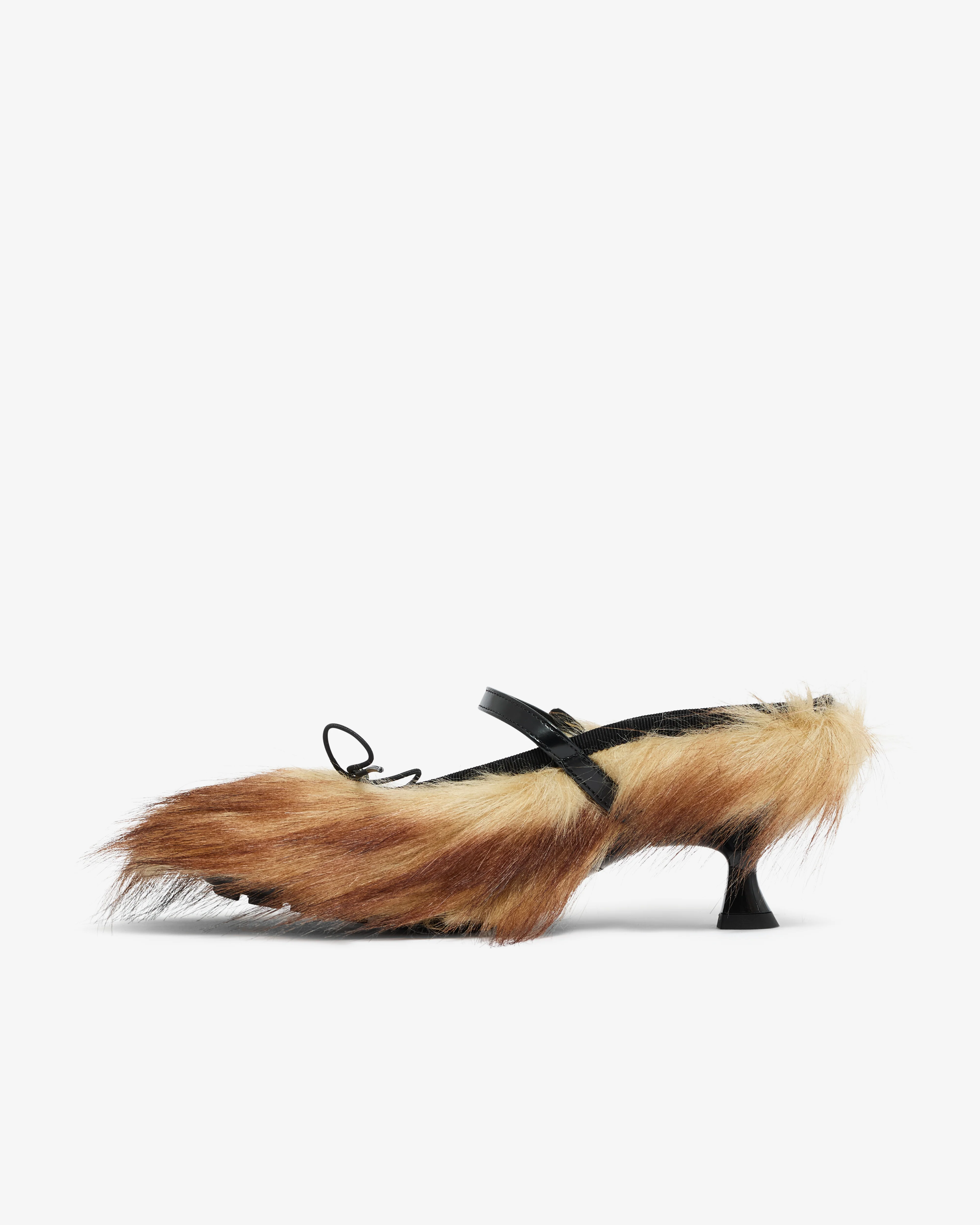 Simone Rocha - Women’s Faux Fur Grip Mule Heel - (Natural) - Image 2