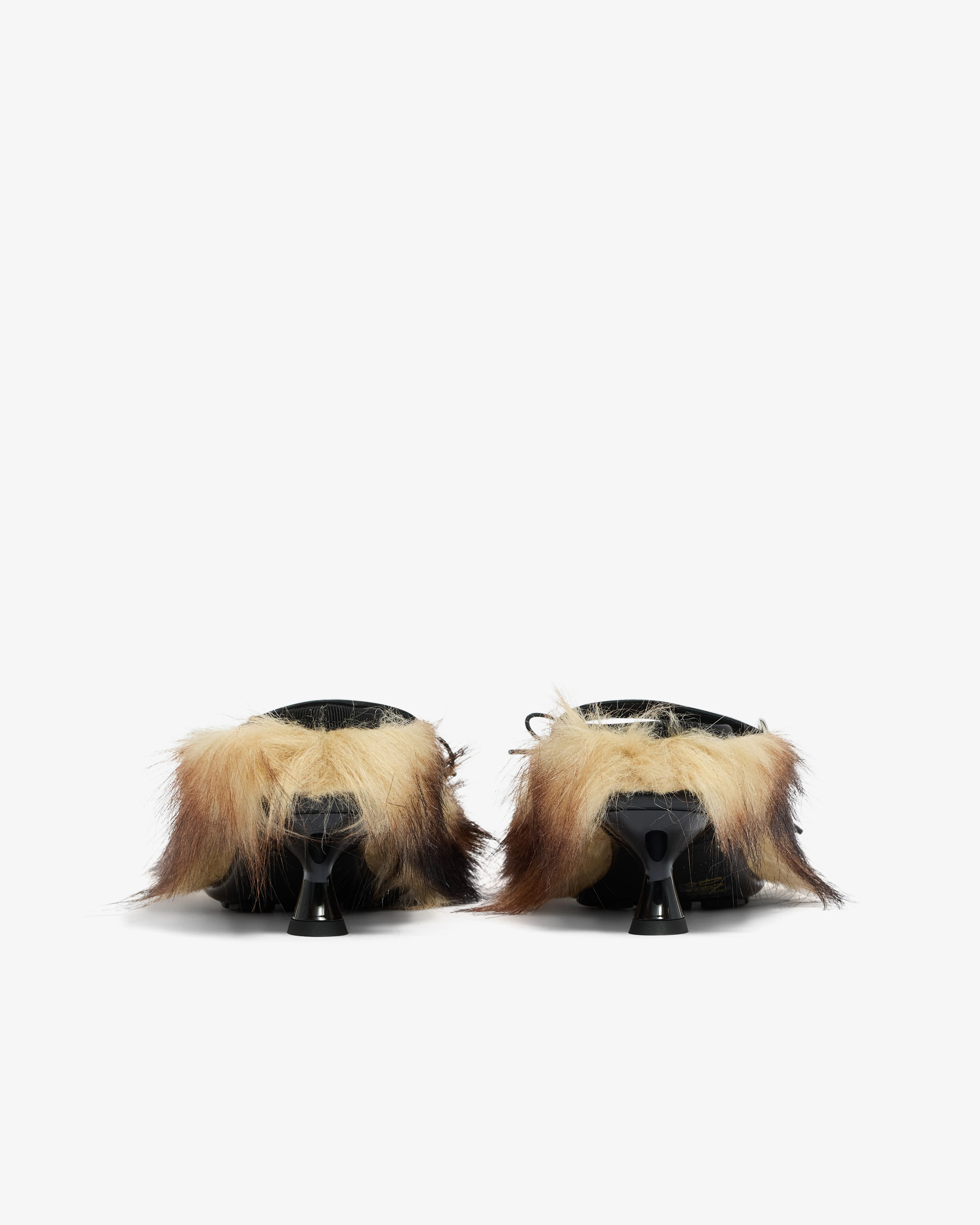 Simone Rocha - Women’s Faux Fur Grip Mule Heel - (Natural) - Image 4