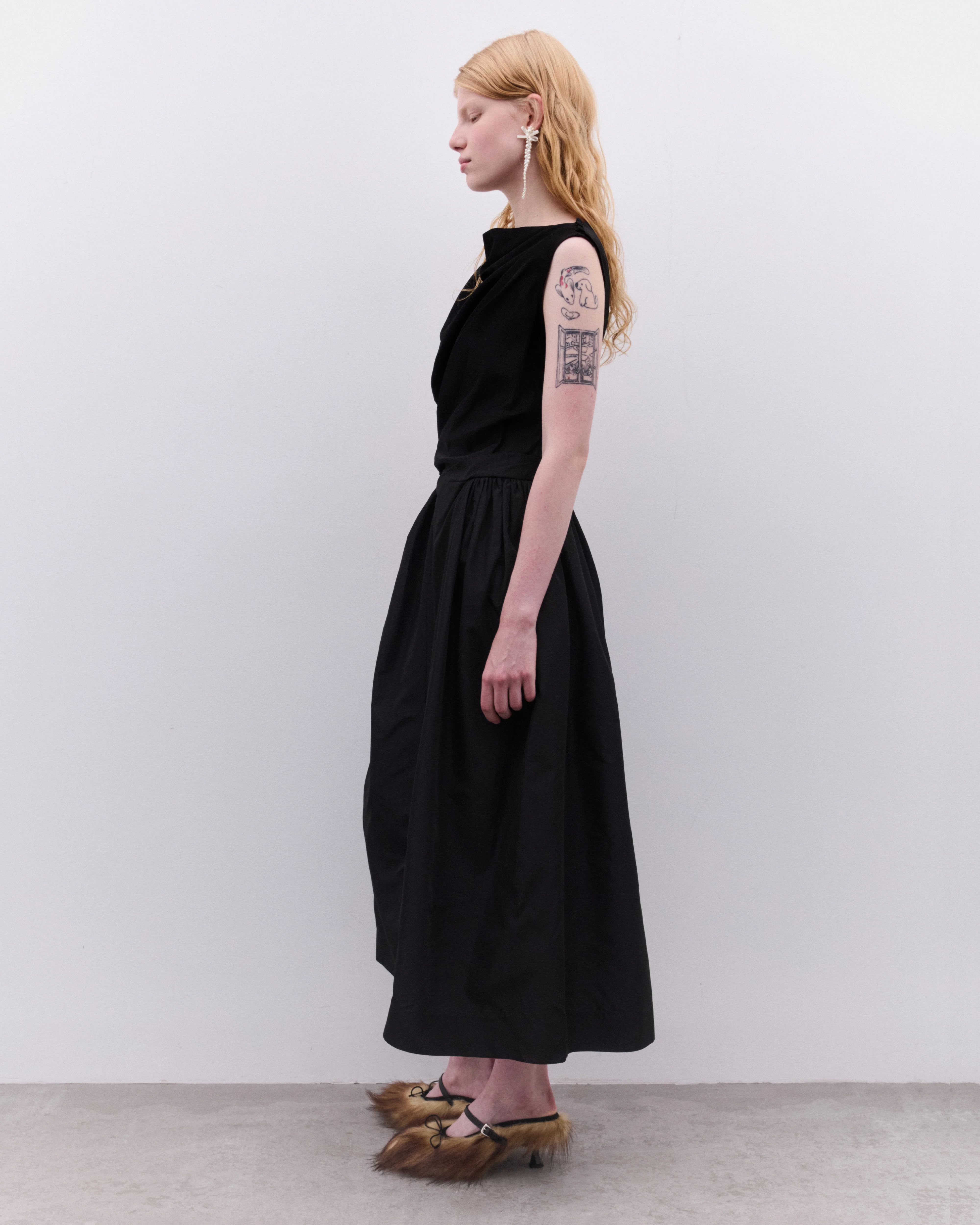 Simone Rocha - Women’s Hip Detail Draped Bind Dress - (Black) - Image 4