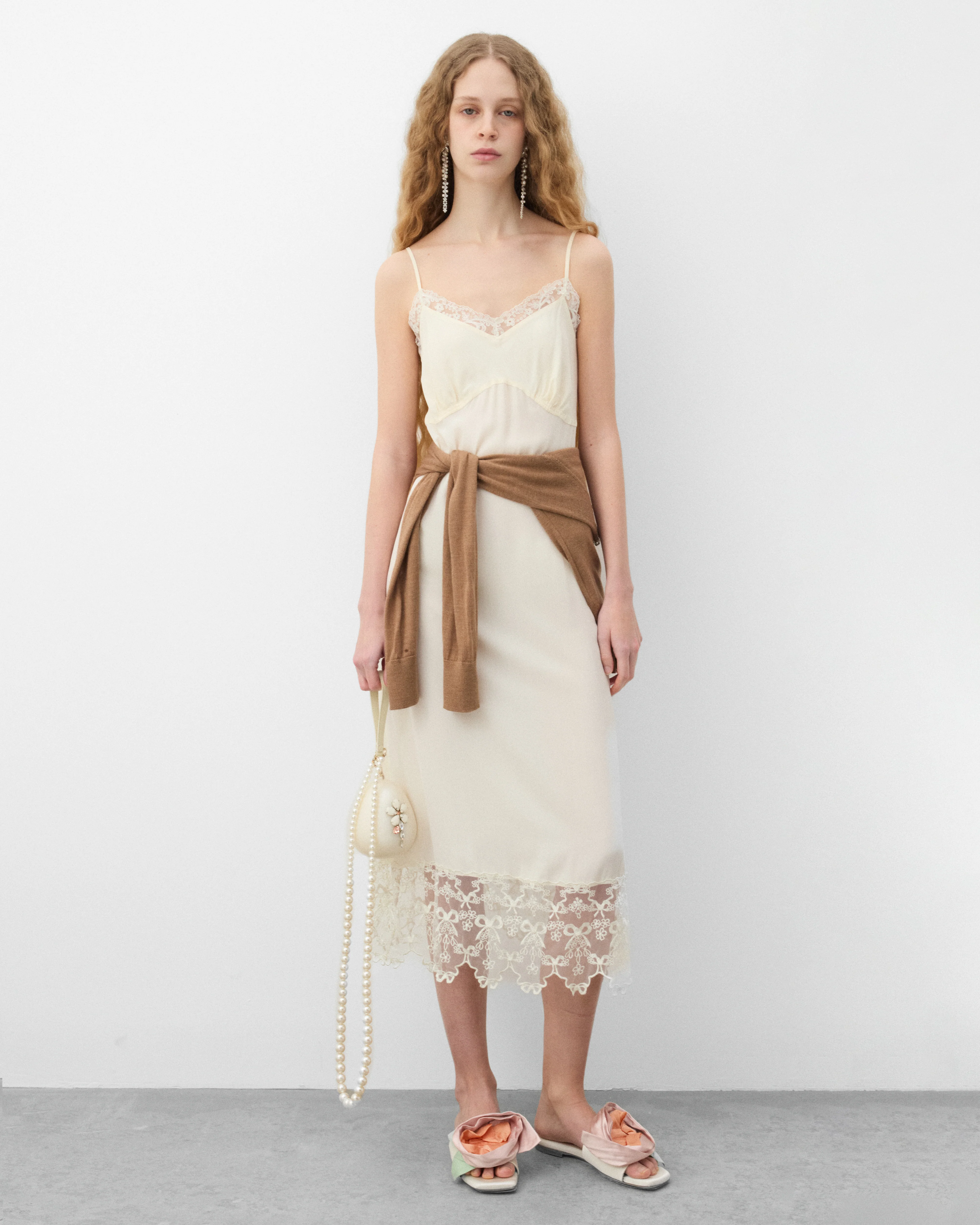 Simone Rocha - Women's Lace Trim Slip Dress - (Cream) - Image 6
