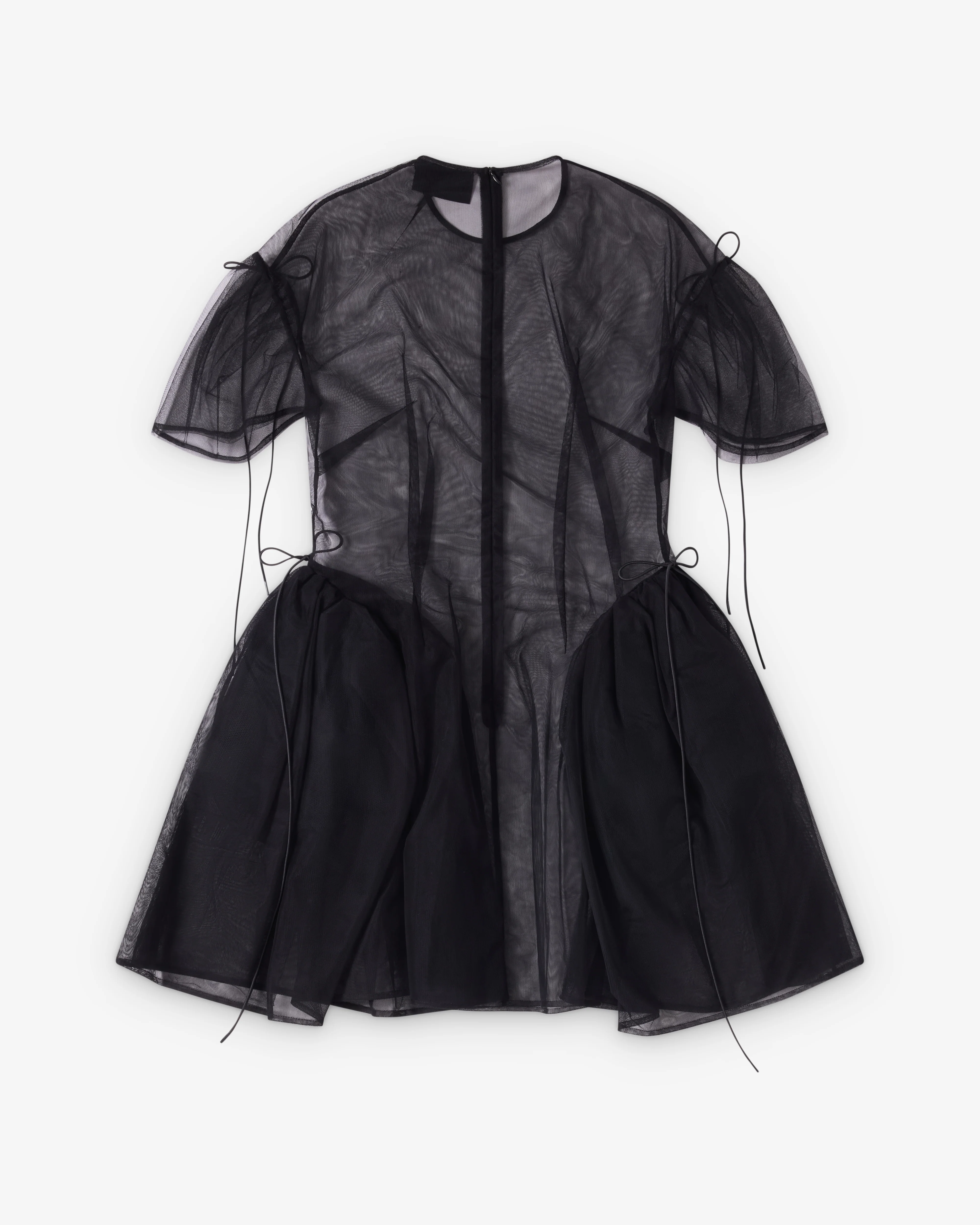 Simone Rocha  - Women's Mini Puff Sleeve Cord Hip Dress - (Black/Black) - Image 2