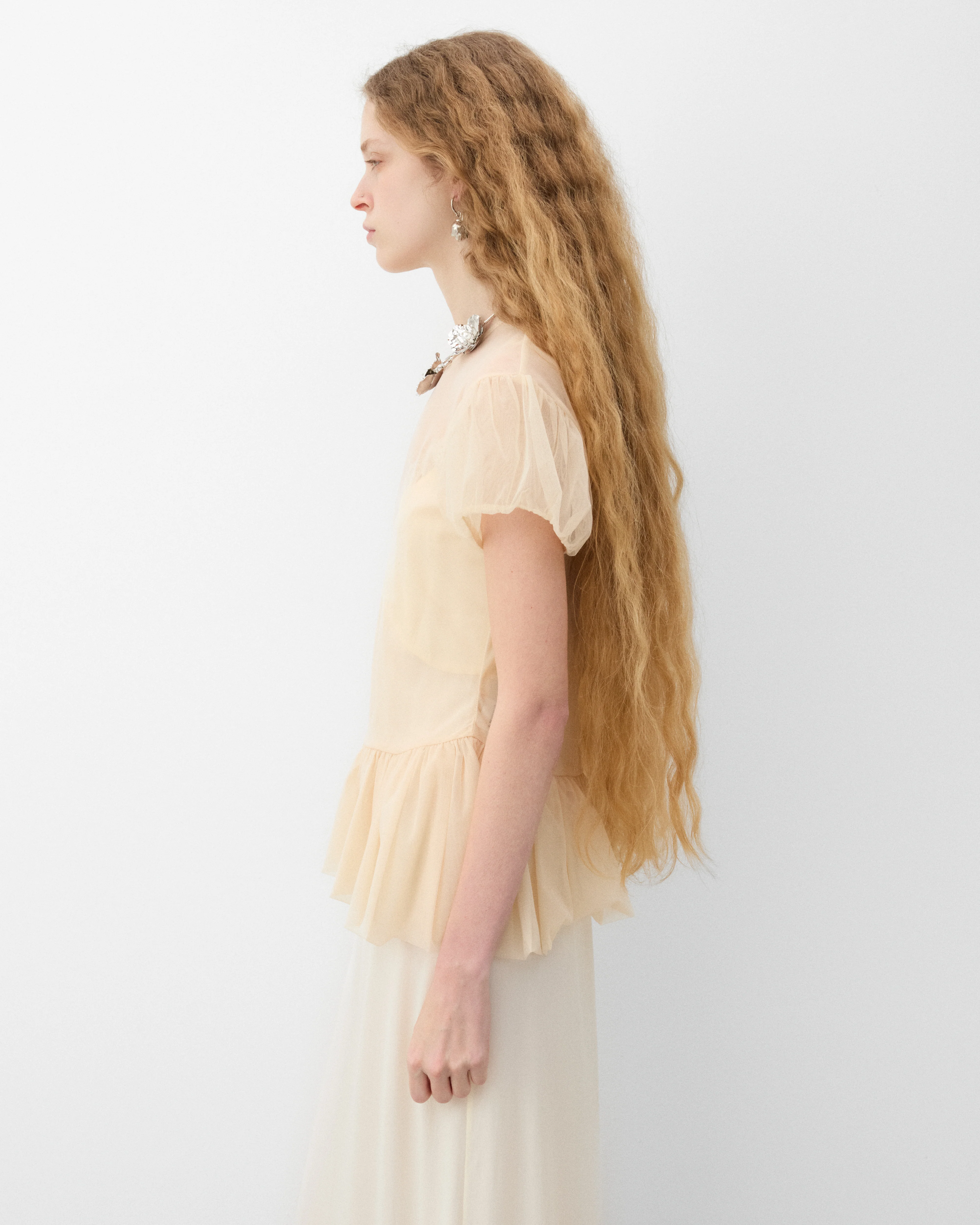 Simone Rocha - Women's Sheer Ballet Peplum Top - (Nude) - Image 4