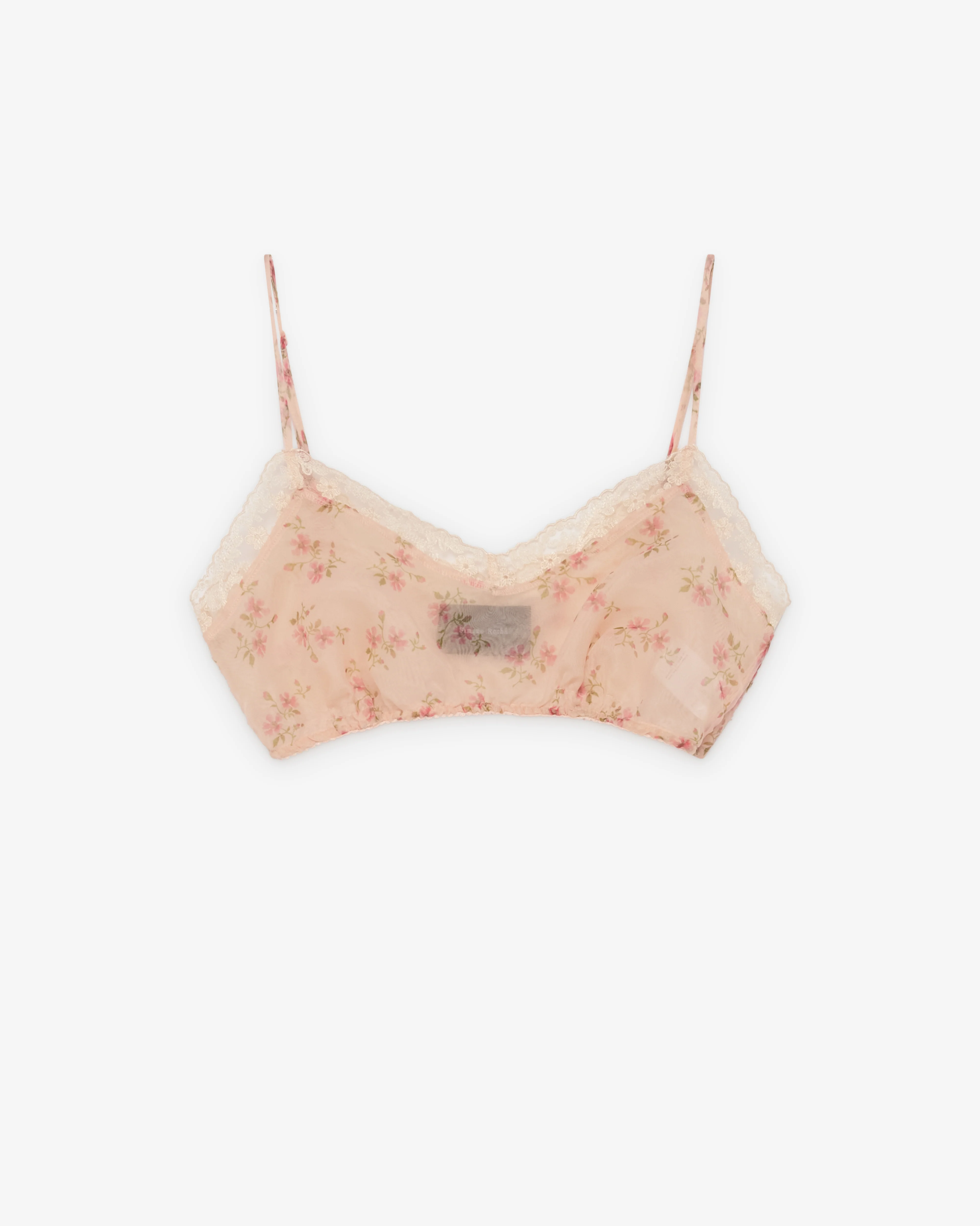 Simone Rocha - Women's Sheer Lace Trim Bralette - (Nude Floral) - Image 2