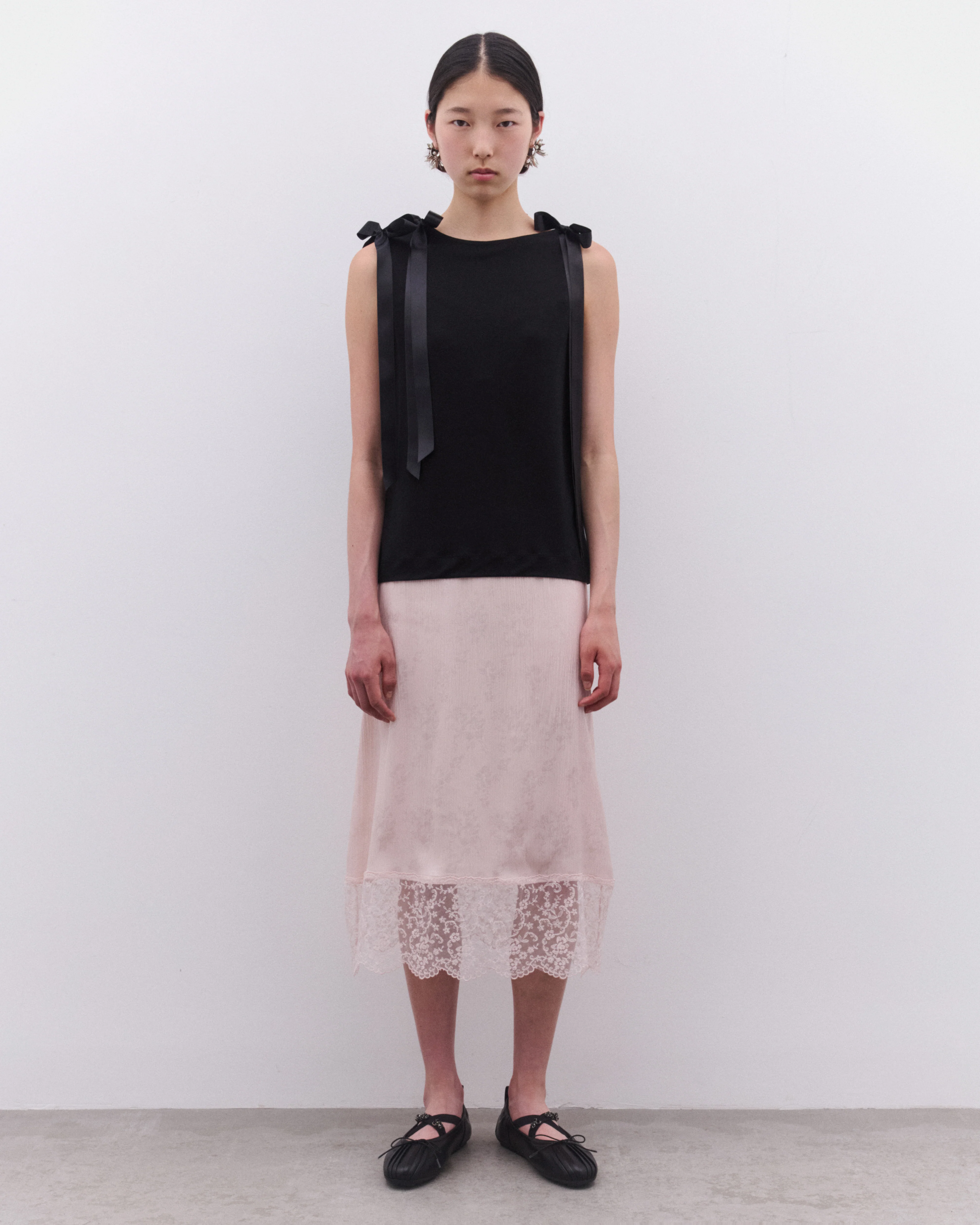Simone Rocha - Women’s Lace Trim Slip Dress - (Blush) - Image 6