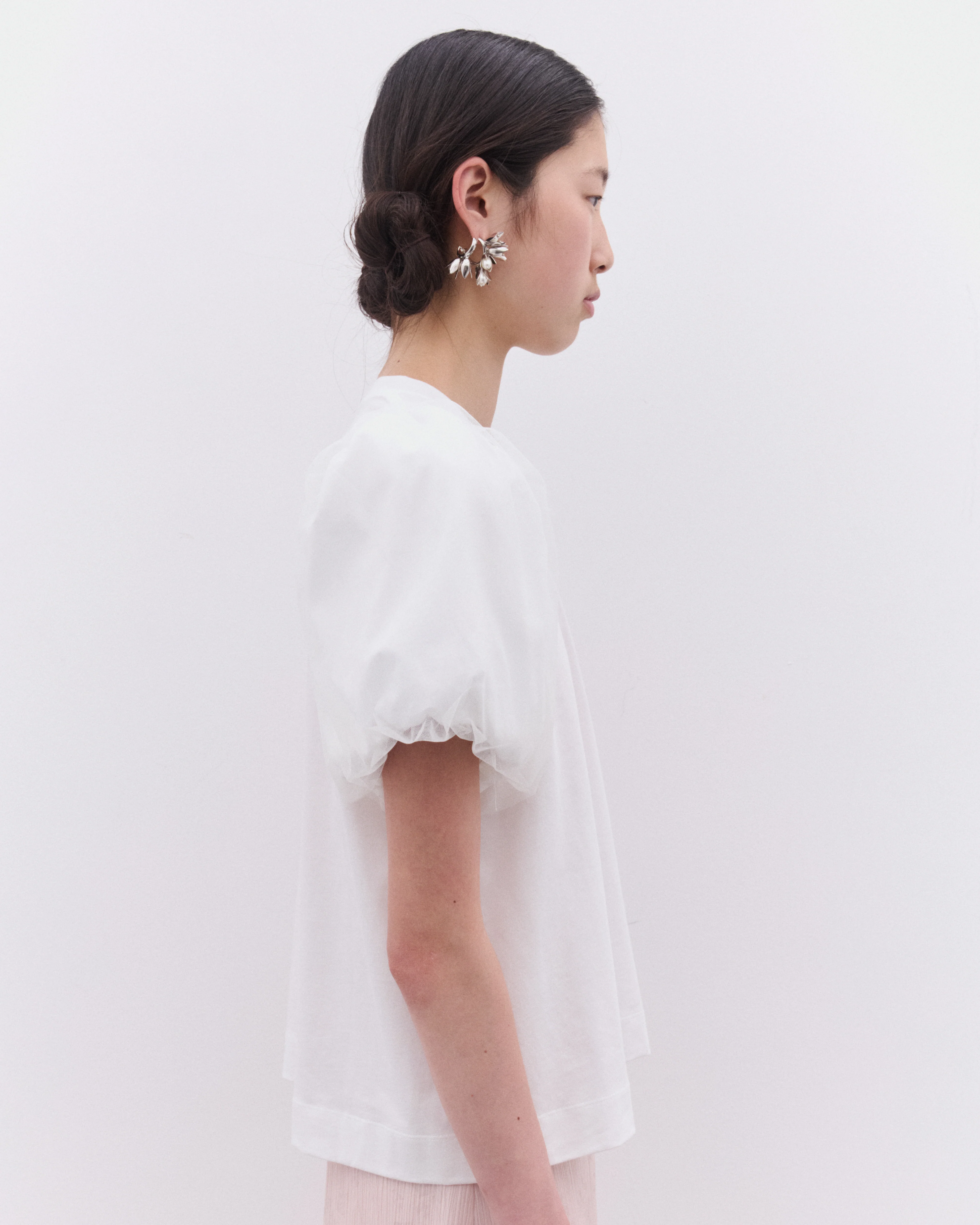 Simone Rocha - Women’s Puff Sleeve T-Shirt - (White) - Image 4