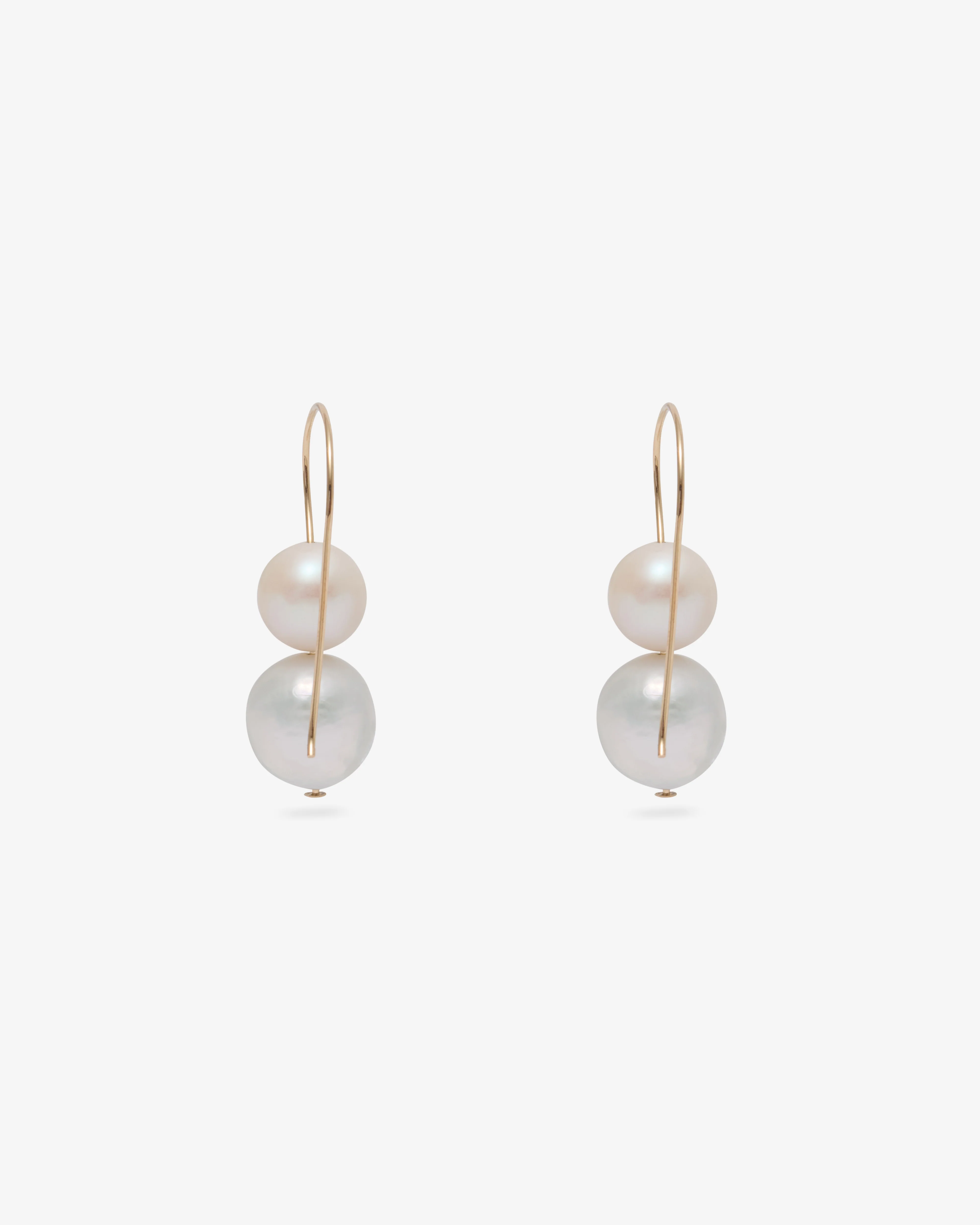 Sophie Buhai - Gold Double Pearl Earrings - (White) - Image 2