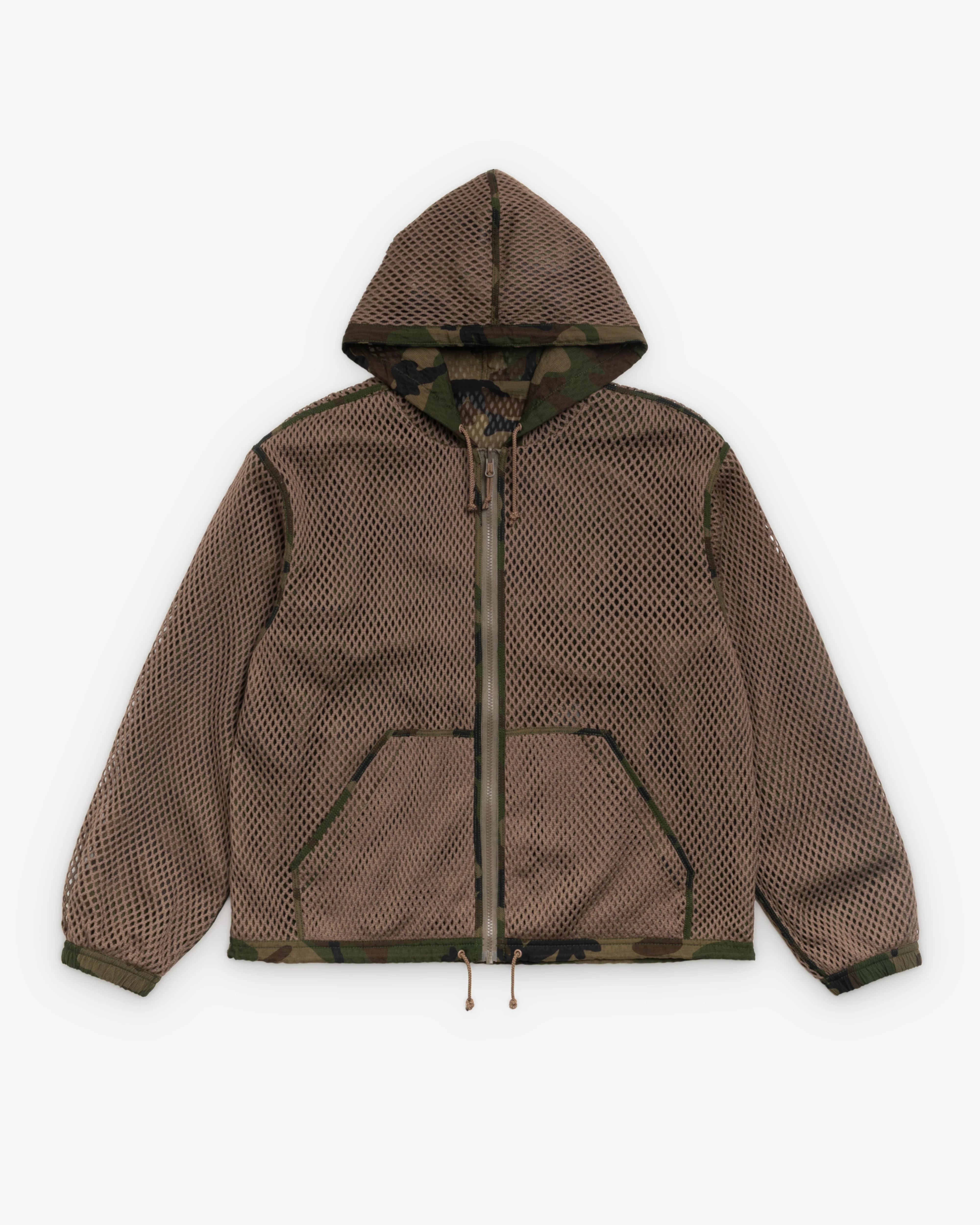 Stüssy - Men's Layered Mesh Hooded Jacket - (Woodland Camo) - Image 3