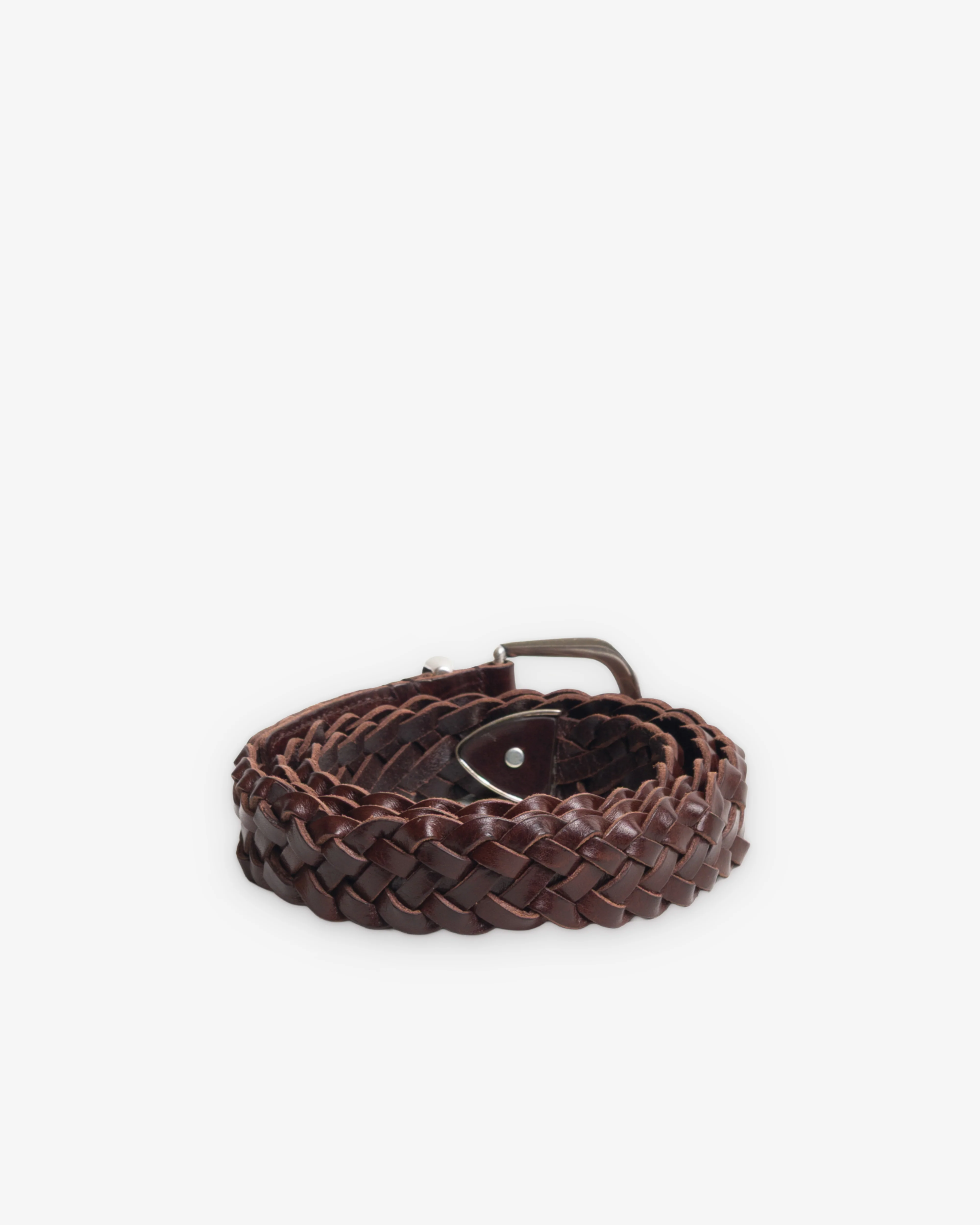 Stüssy - Men's Leather Braided Belt - (Brown) - Image 2