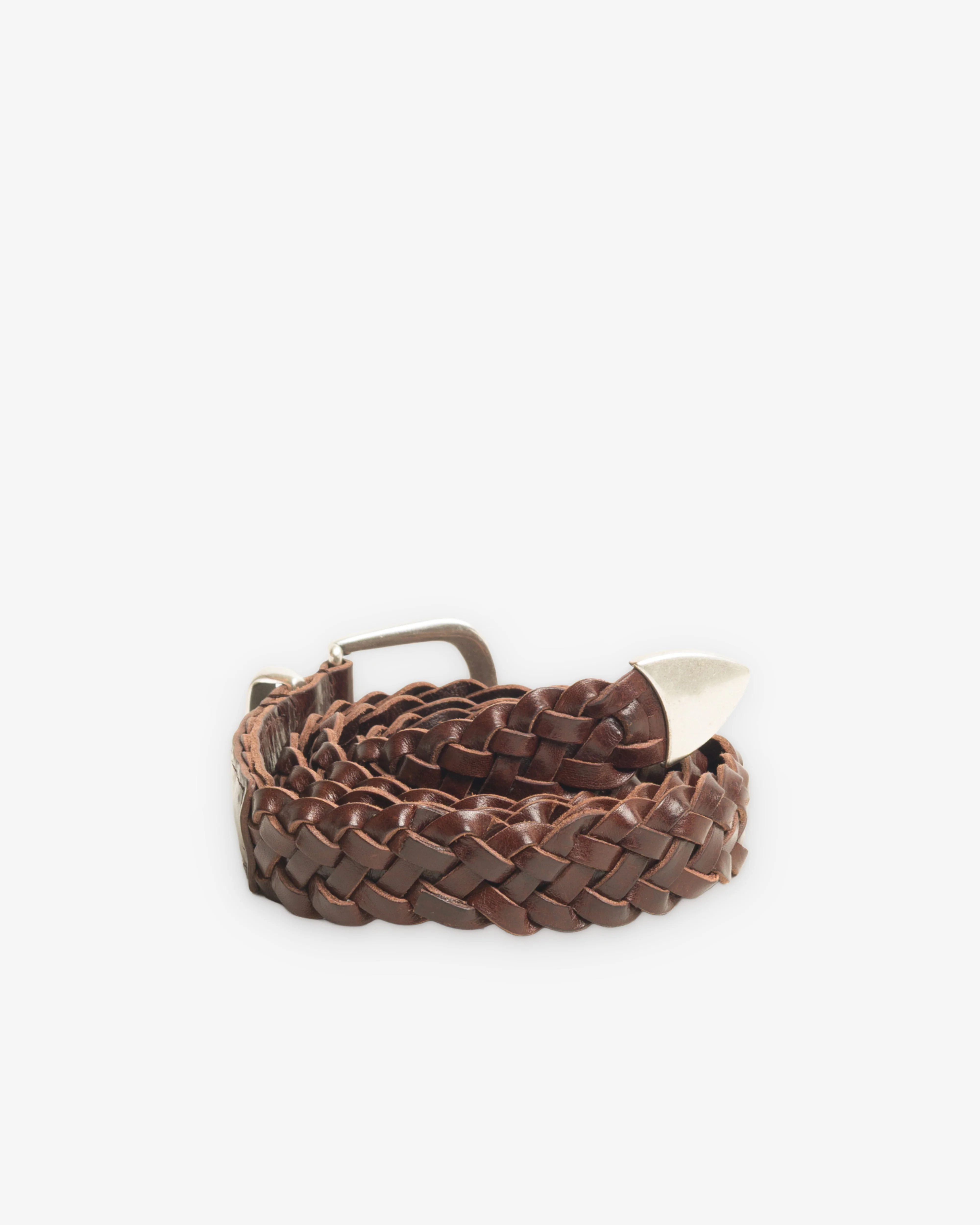 Stüssy - Men's Leather Braided Belt - (Brown) - Image 3