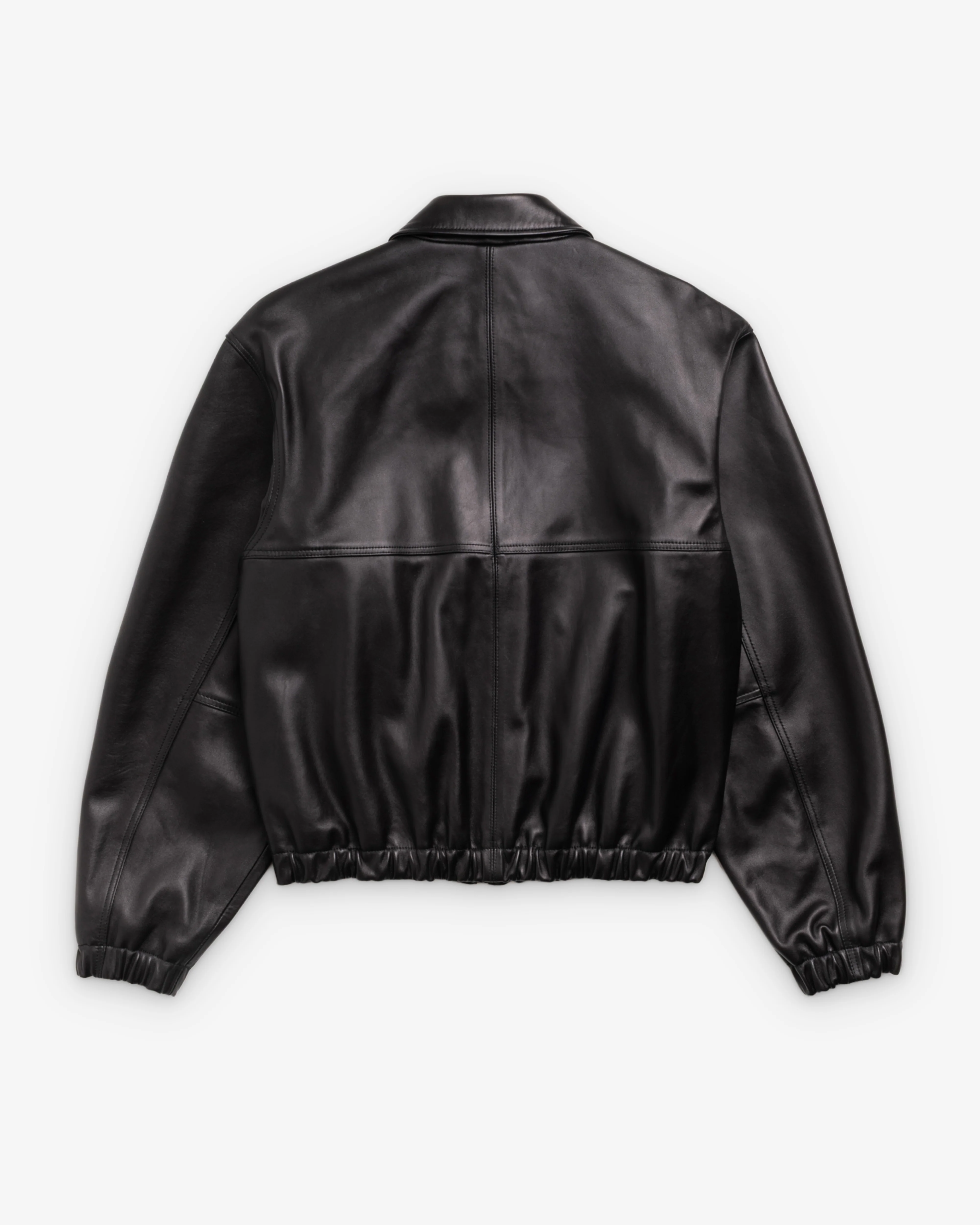 Stüssy - Men's Leather Work Jacket - (Black) - Image 2