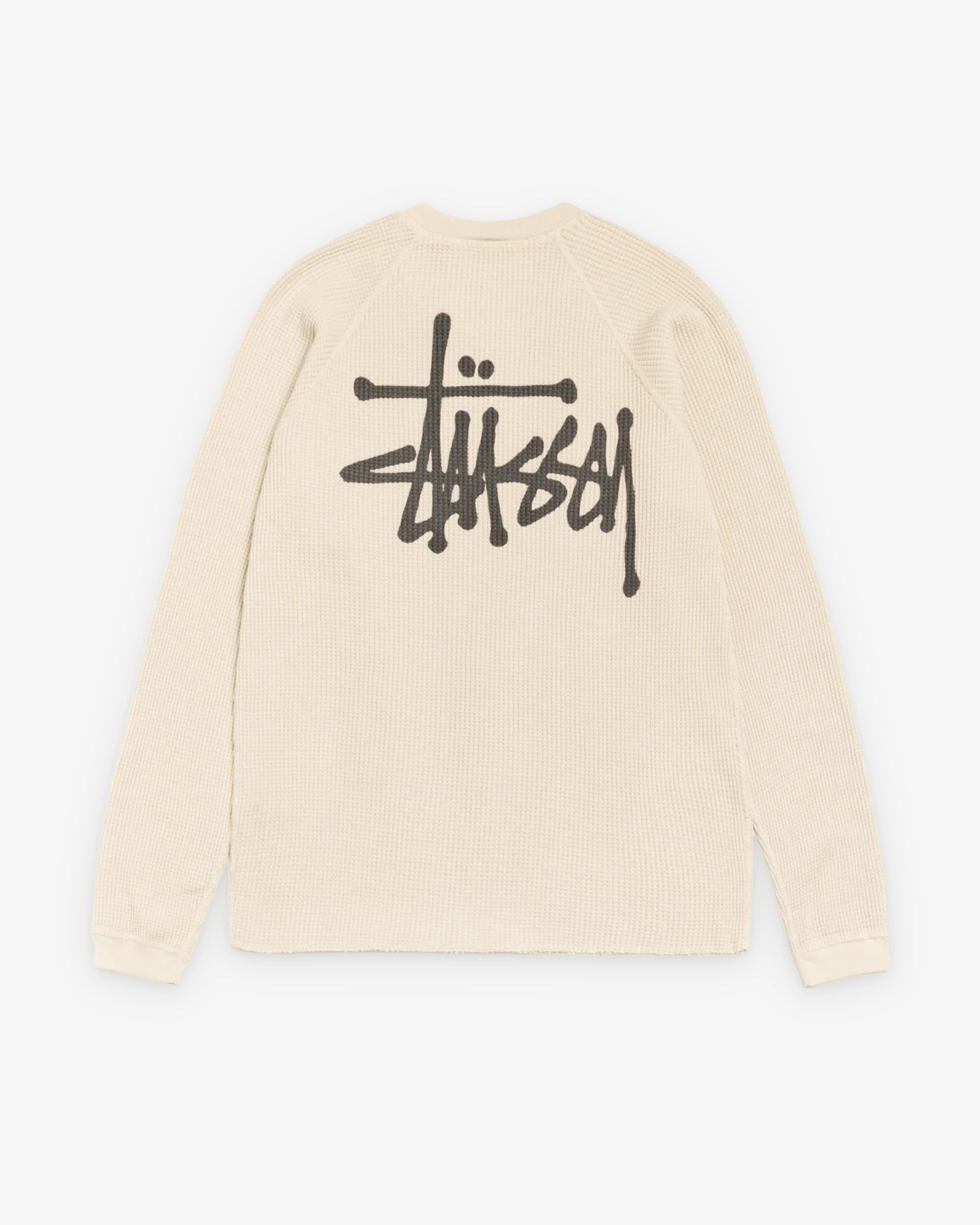 Stussy - Men's Raglan Thermal Basic Stock - (Bone) - Image 2