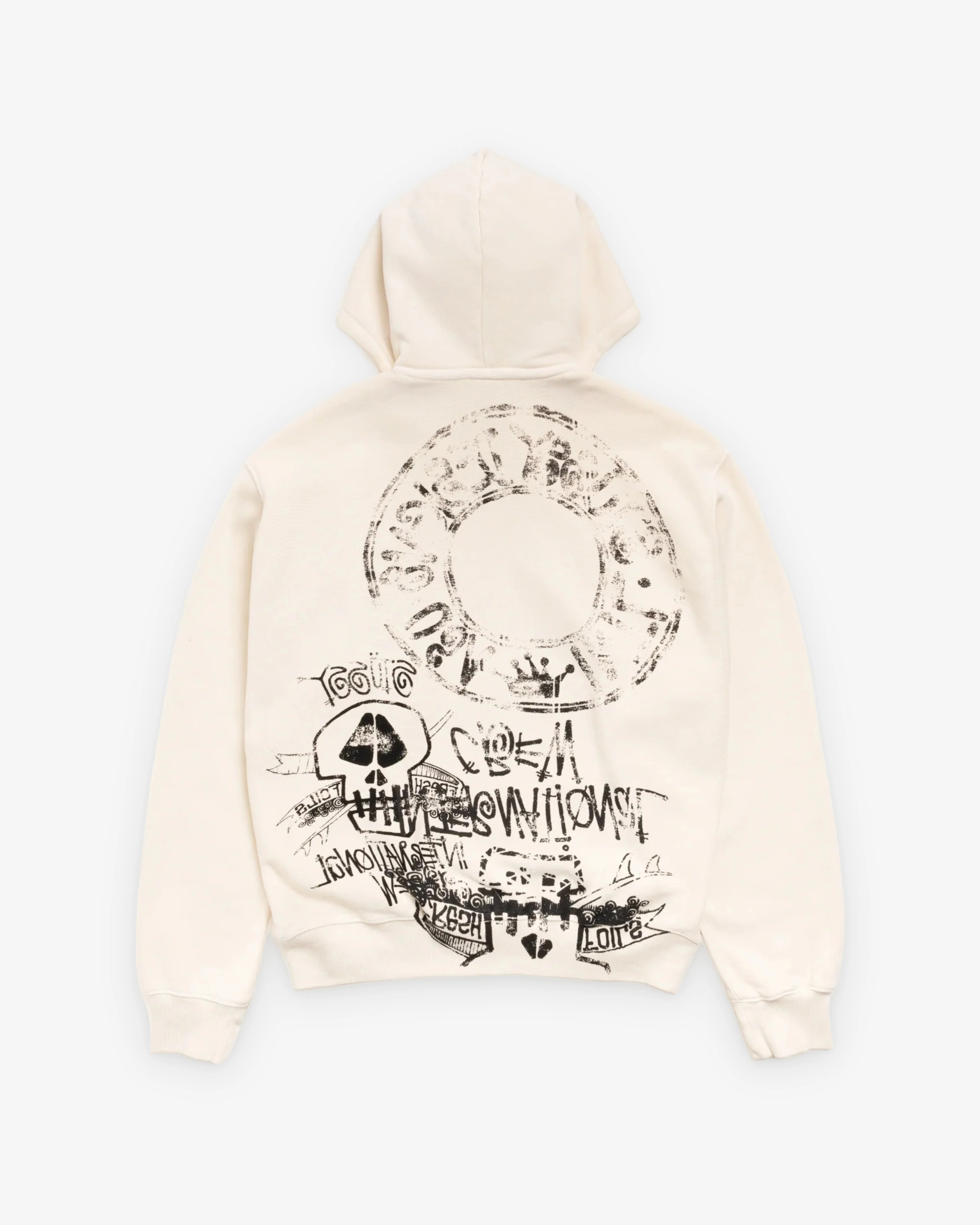 Stüssy - Men's Skulls Pigment Dyed Zip Hoodie - (Bone) - Image 2