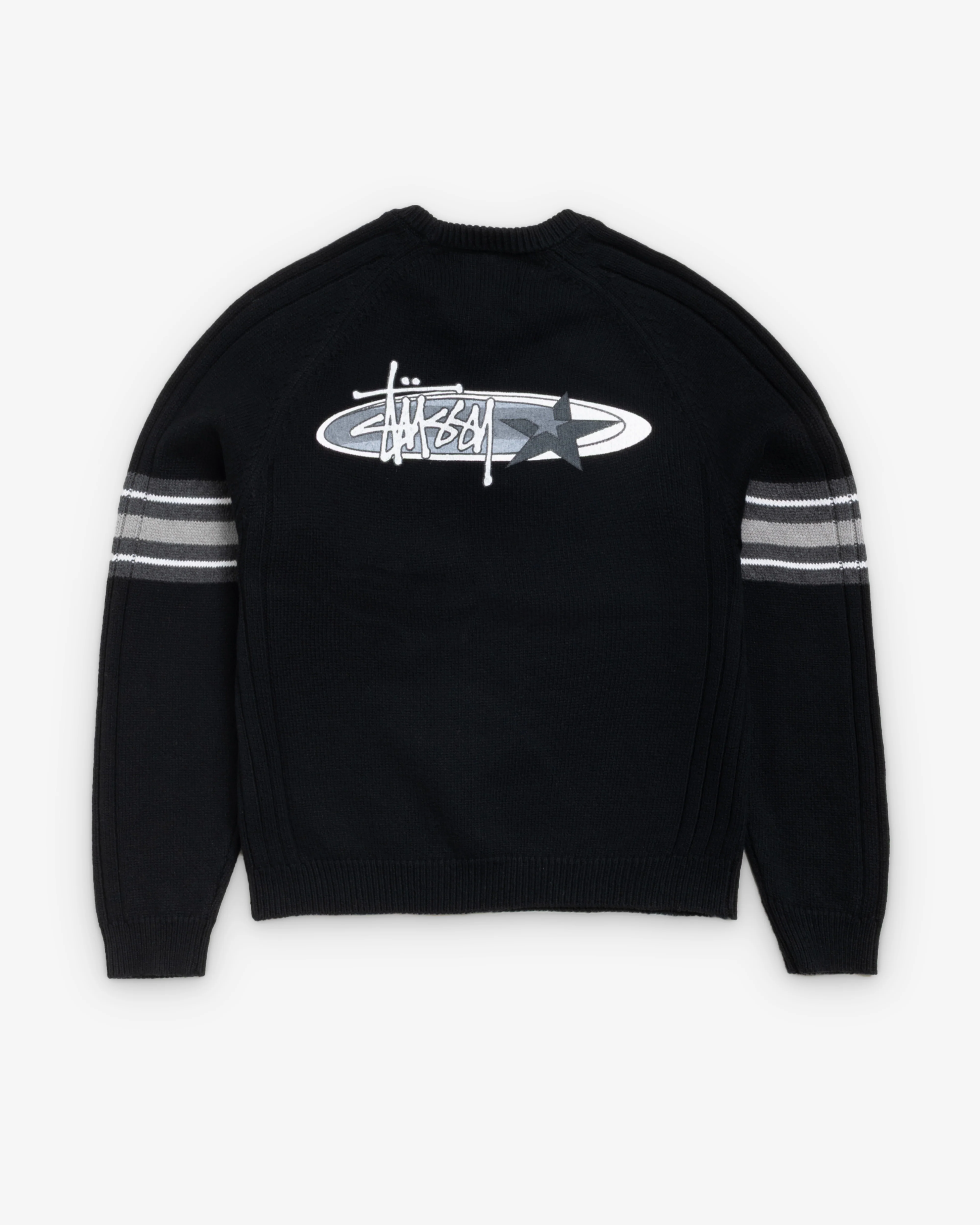 Stüssy - Men's Stripe Raglan Crew - (Black) - Image 2