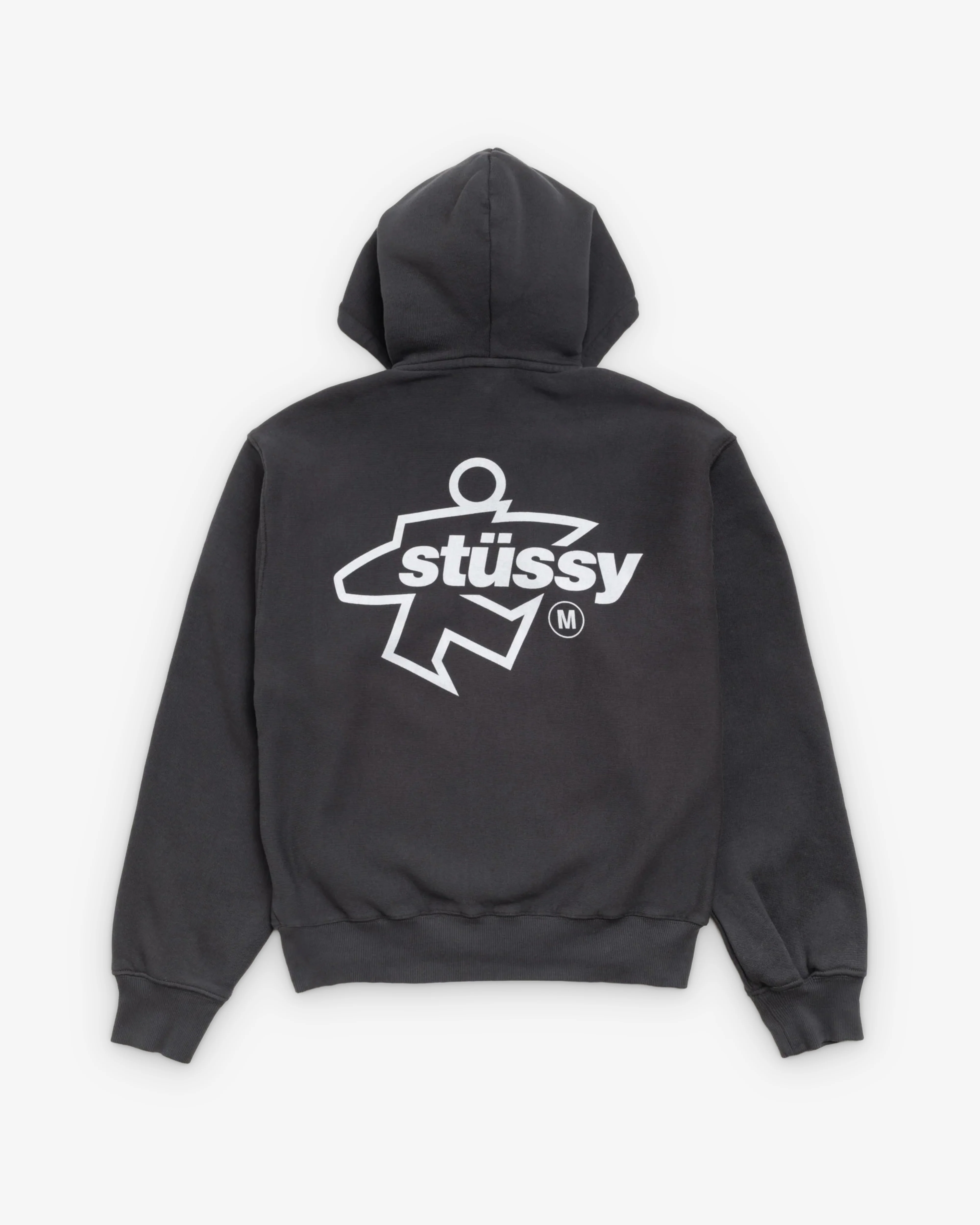 Stüssy - Men's Surf Size Garment Dyed Zip Hood - (Faded Black) - Image 2