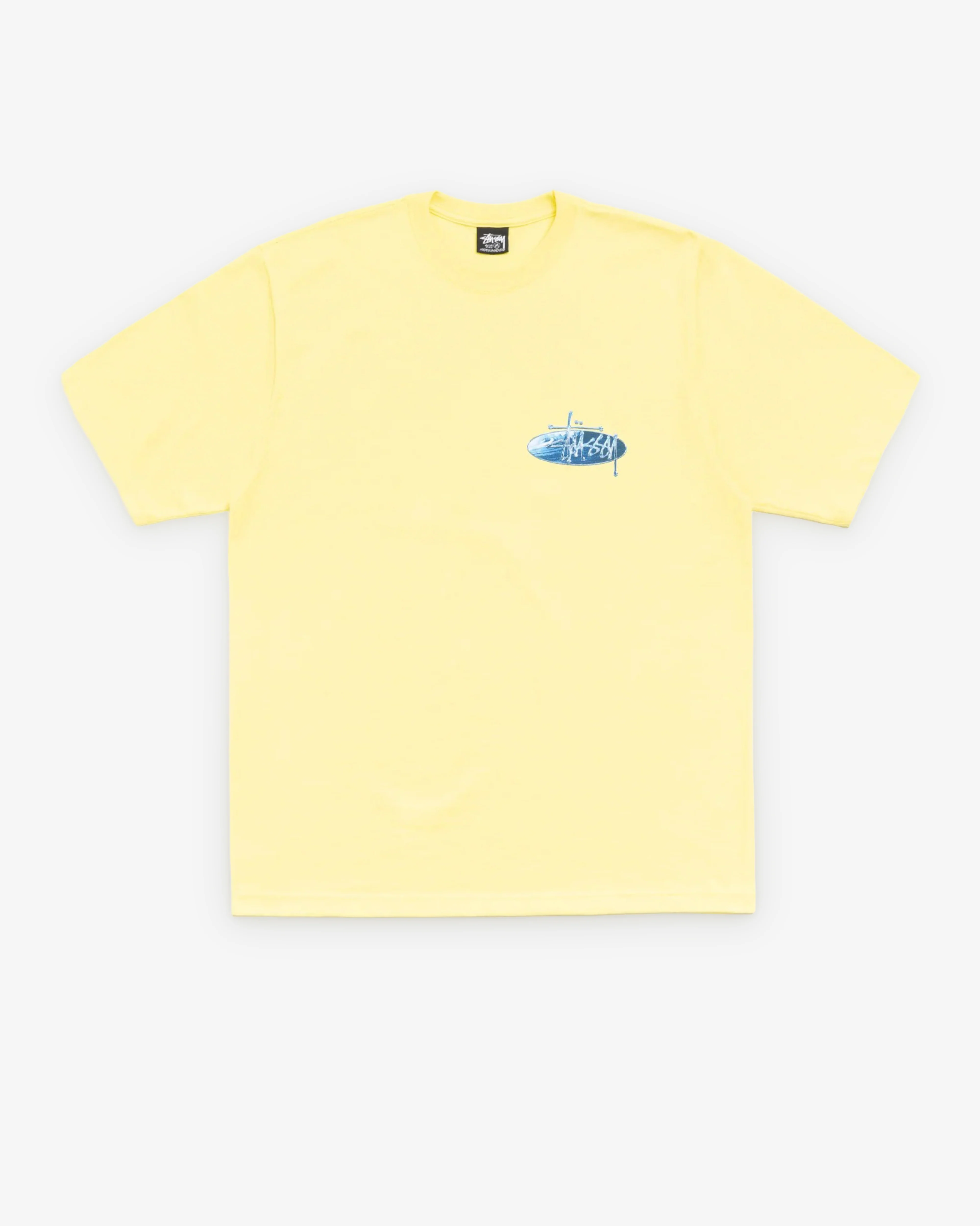 Stüssy - Men's Wave Oval Tee - (Lemon) - Image 2