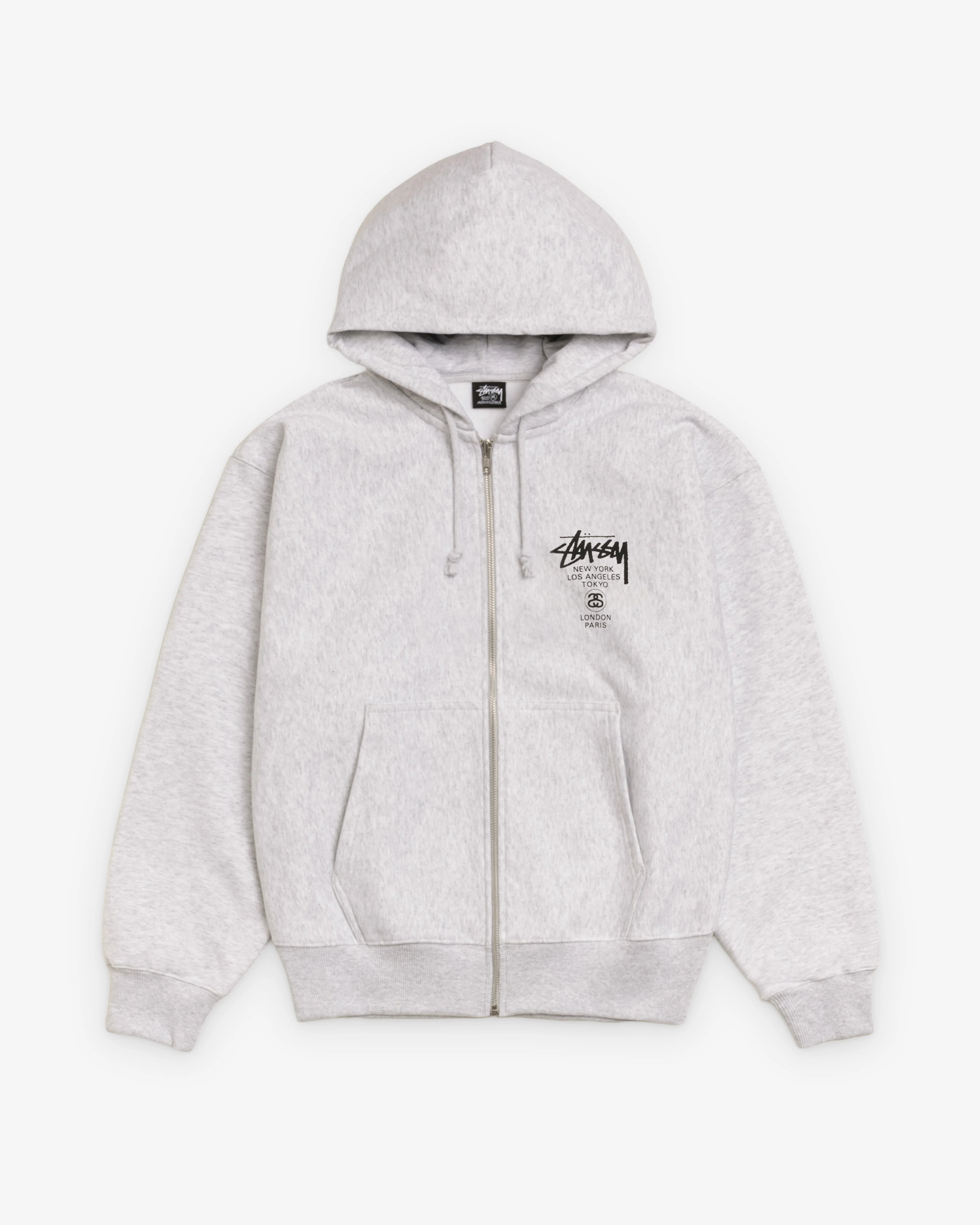 Stüssy - World Tour Zip Hood - (Ash Heather)