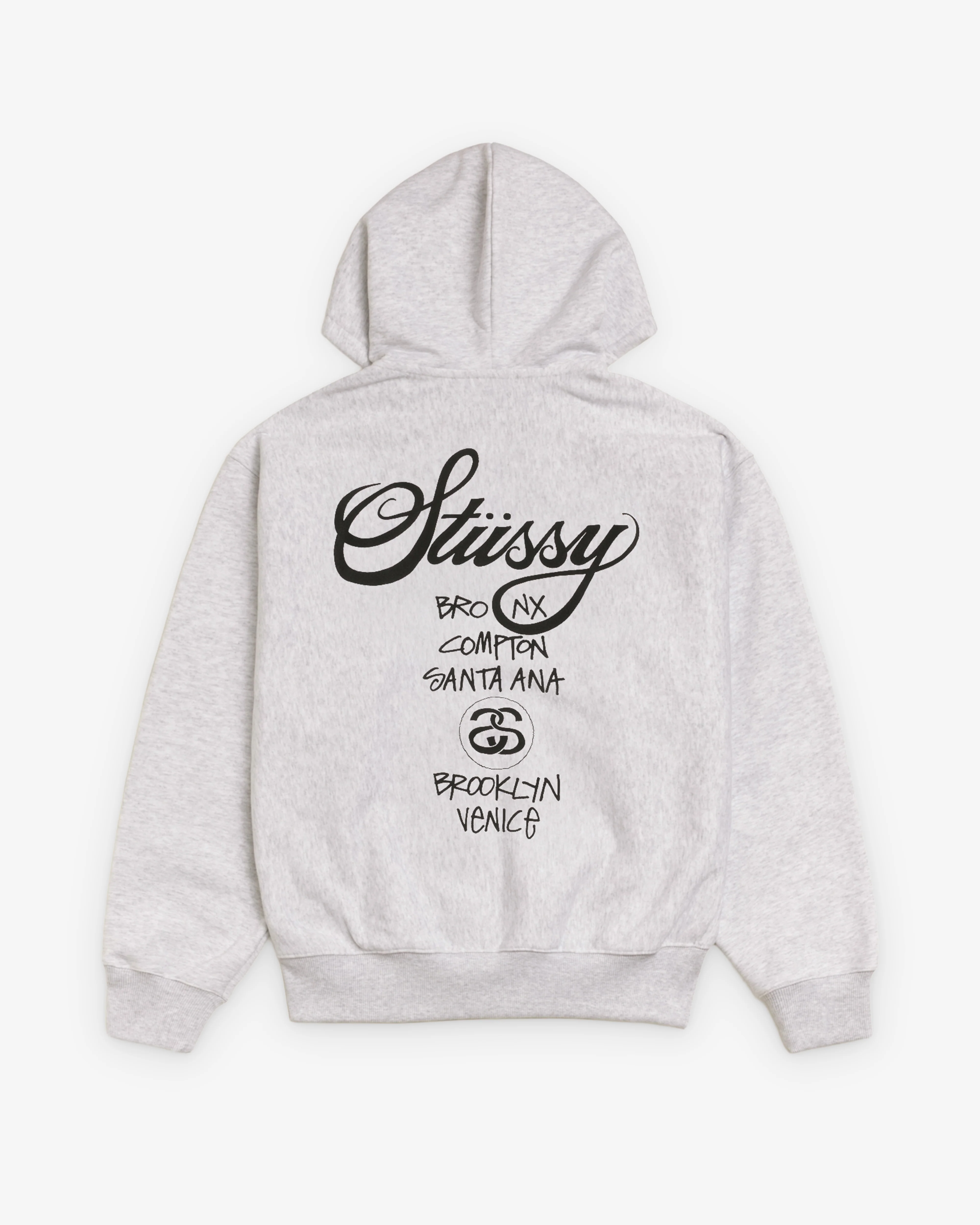 Stüssy - World Tour Zip Hood - (Ash Heather) - Image 2