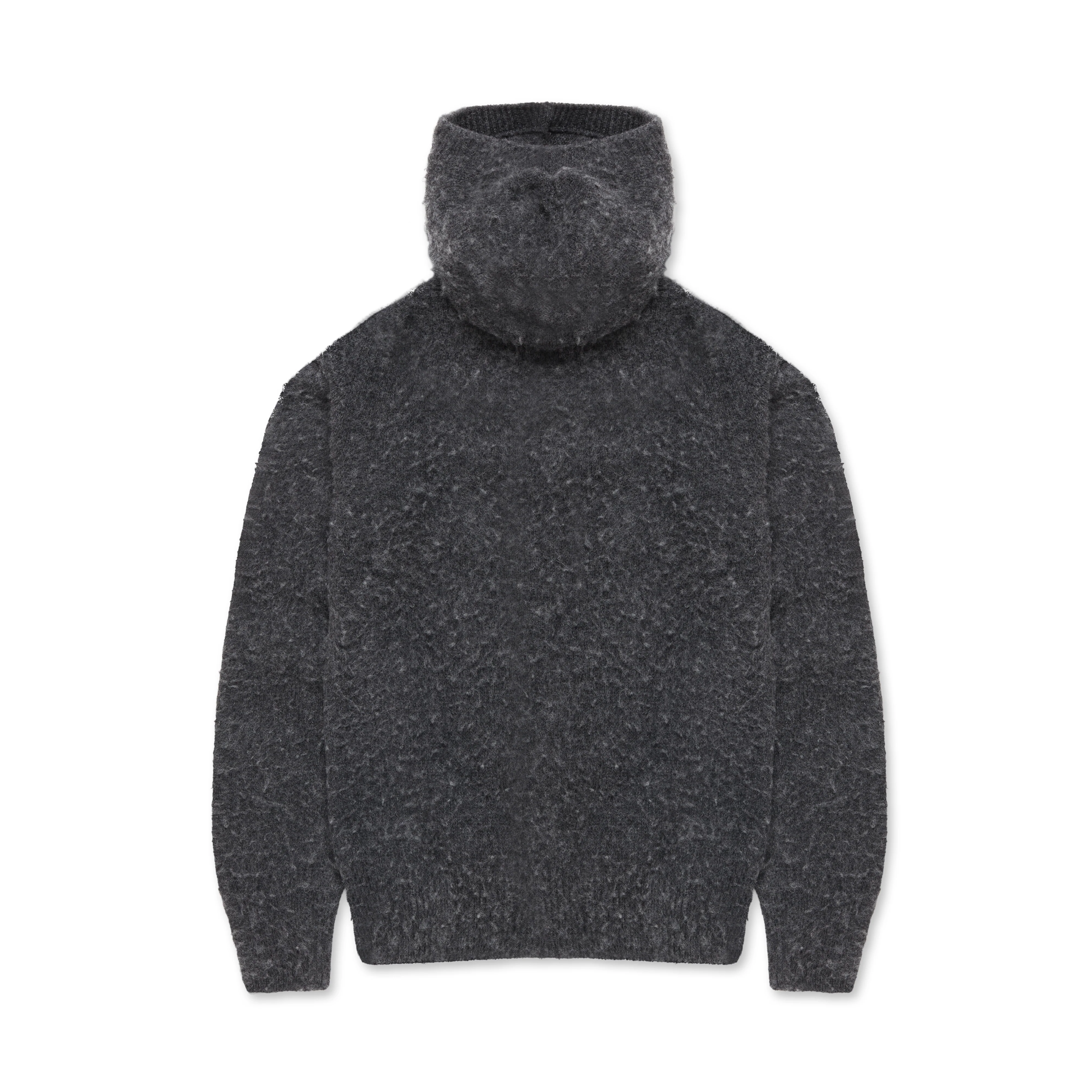 Tao - BATONER Wool Hooded Sweatshirt - (Grey) - Image 2