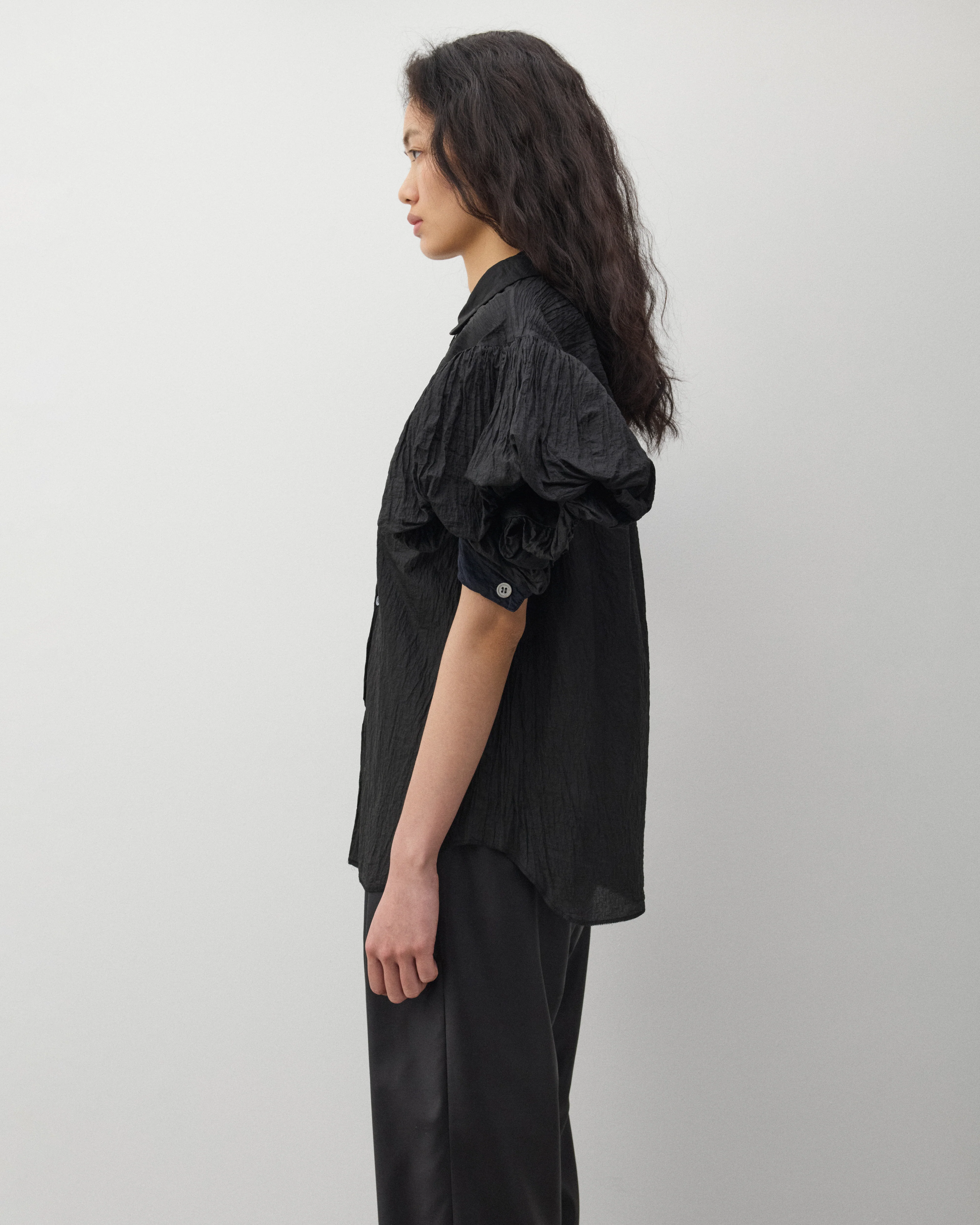 Tao - Women's Ruffle Sleeve Blouse - (Black) - Image 4